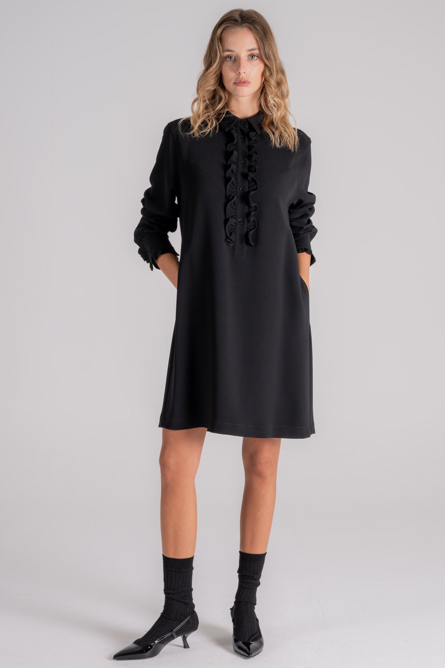Aspesi Abito Nero 70% Triacetato 30% Poliestere Nero Donna - 1