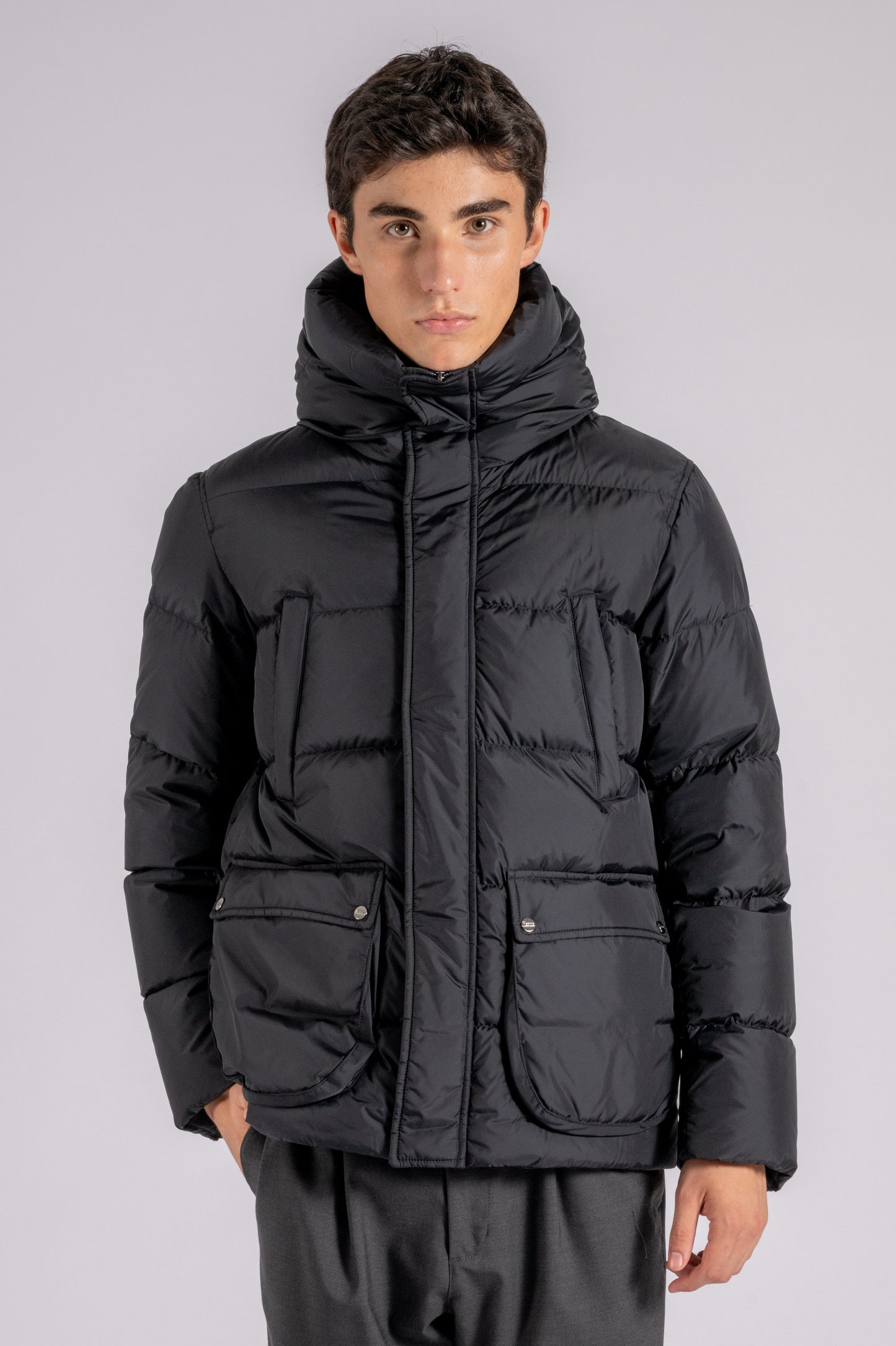 Herno Piumino Bomber Multi Tasche 100% Poliammide Nero Nero Uomo - 1
