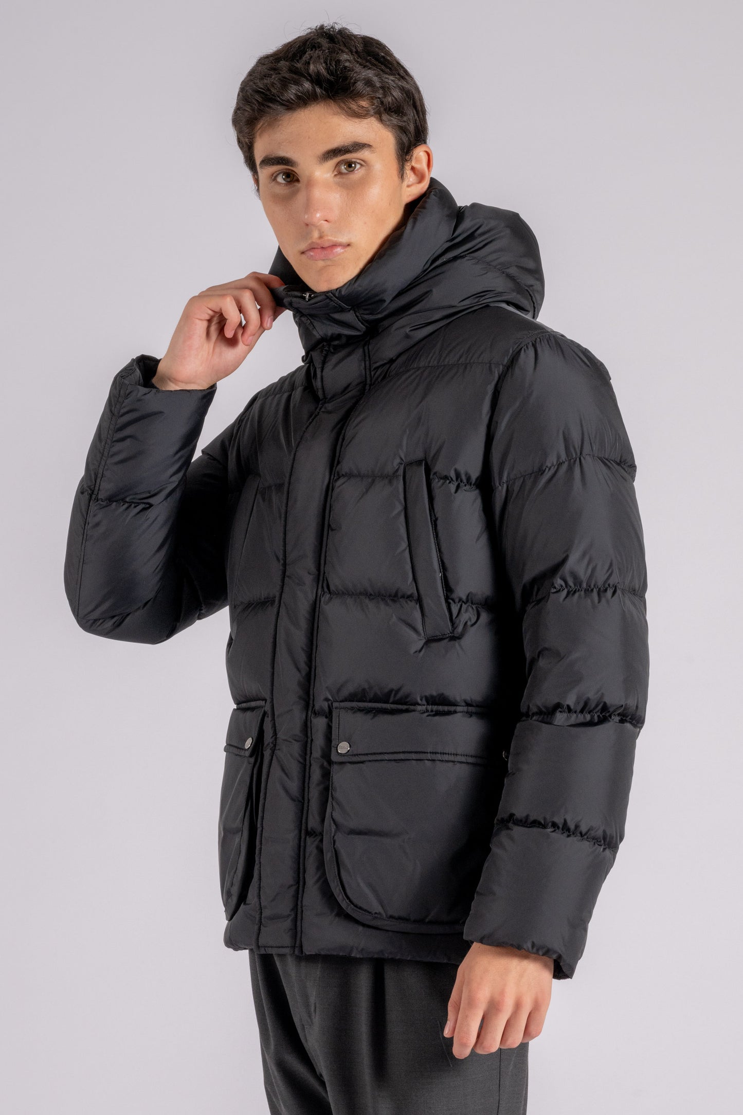 Herno Piumino Bomber Multi Tasche 100% Poliammide Nero Nero Uomo - 2