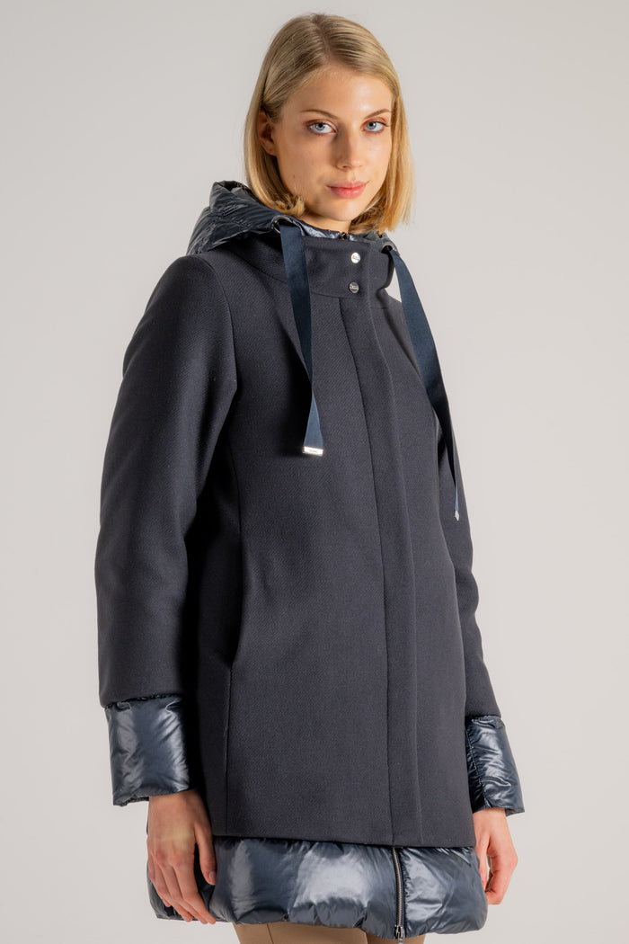 Herno A-shape New City Glamour E Raso Blu Donna-2