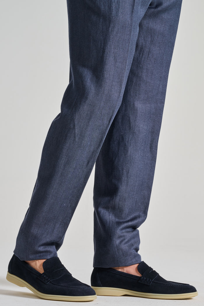 Berwick 1707 Mocassini Pelle Blu Blu Uomo - 3