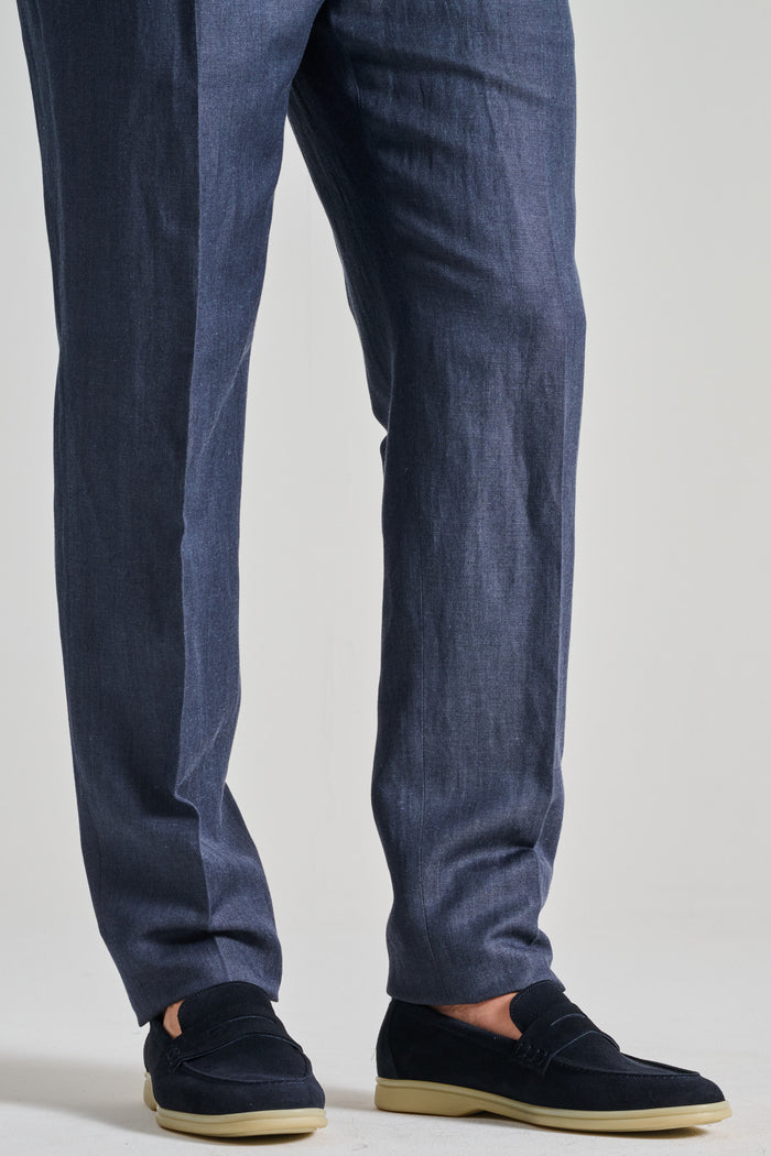 Berwick 1707 Mocassini Pelle Blu Blu Uomo - 4