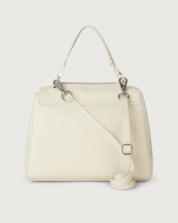 Orciani Borsa Sveva Soft Media Pelle Bianco-2