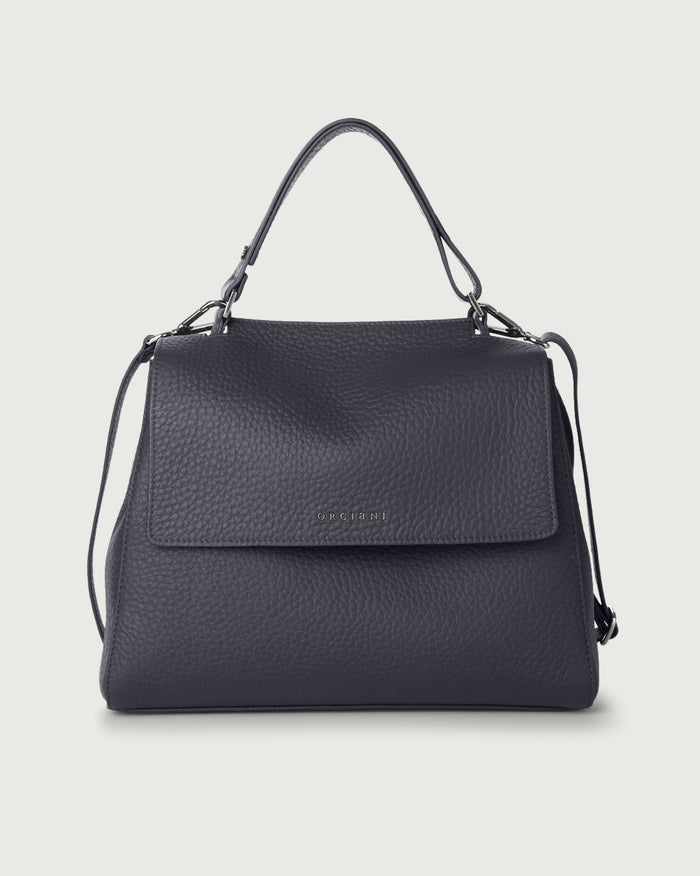 Orciani Borsa Sveva Soft Media Pelle Blu-2