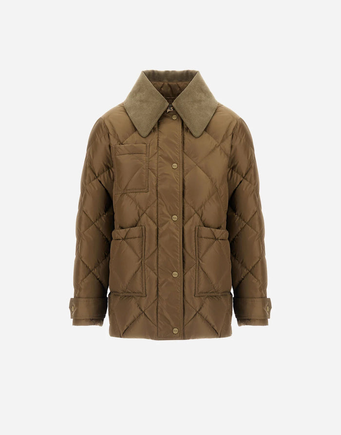 Herno Piumino Parka Corto Con Dettagli Donna