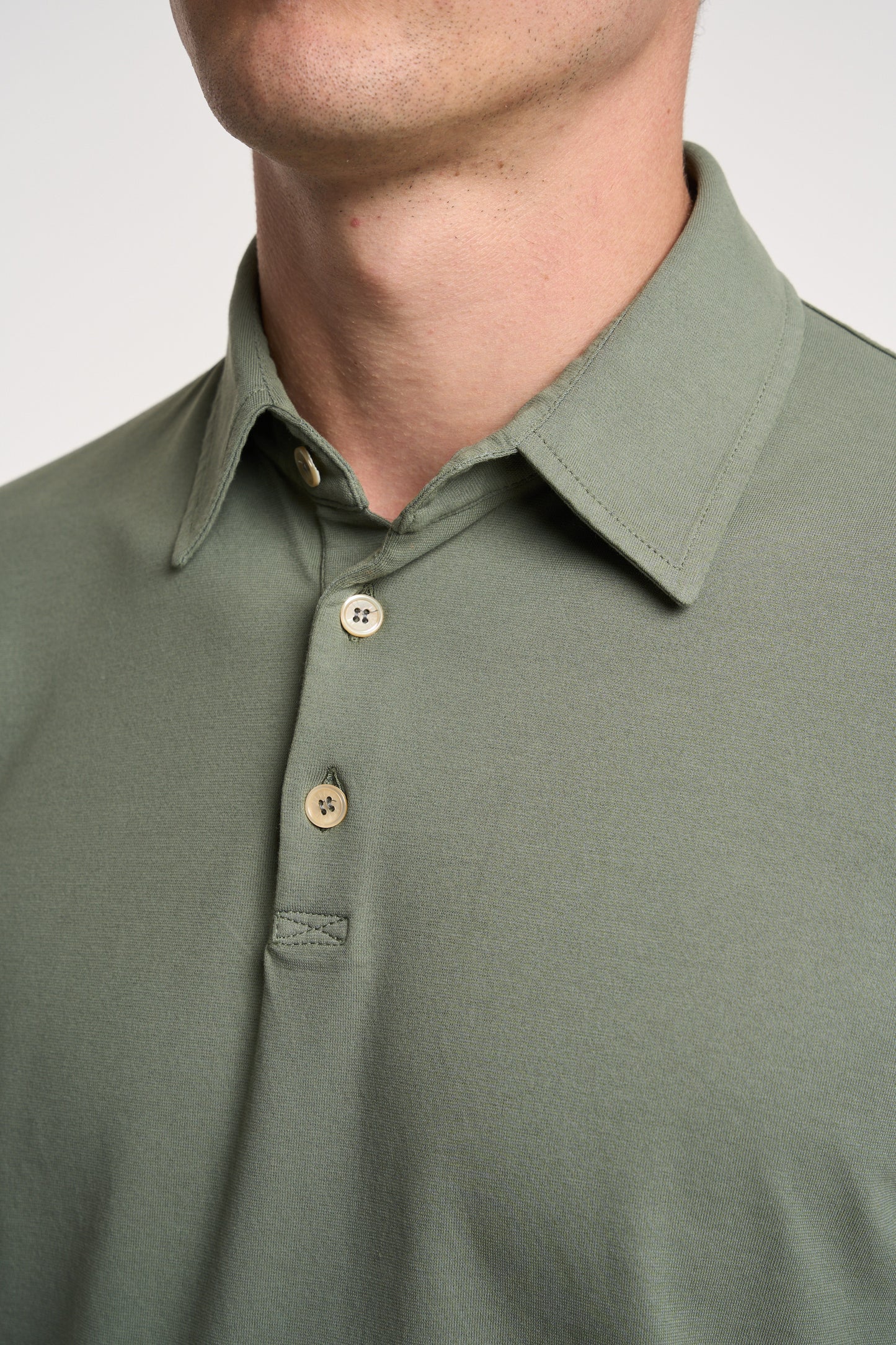  Fedeli Polo Alby Dry Jersey In Cotone Dusty Multicolor Verde Uomo - 5