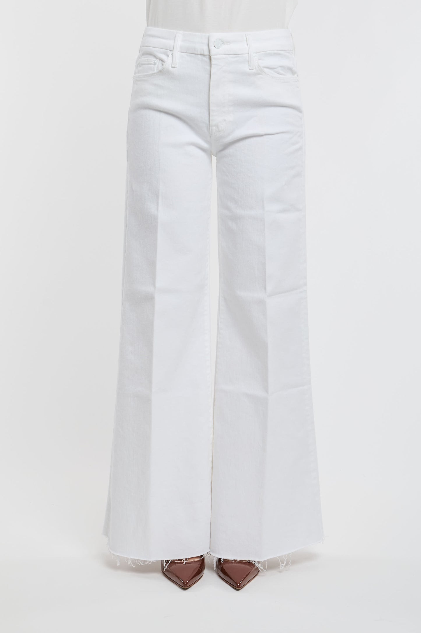  Mother Jeans Multicolor In Cotone, Poliestere Ed Elastan Bianco Donna - 1