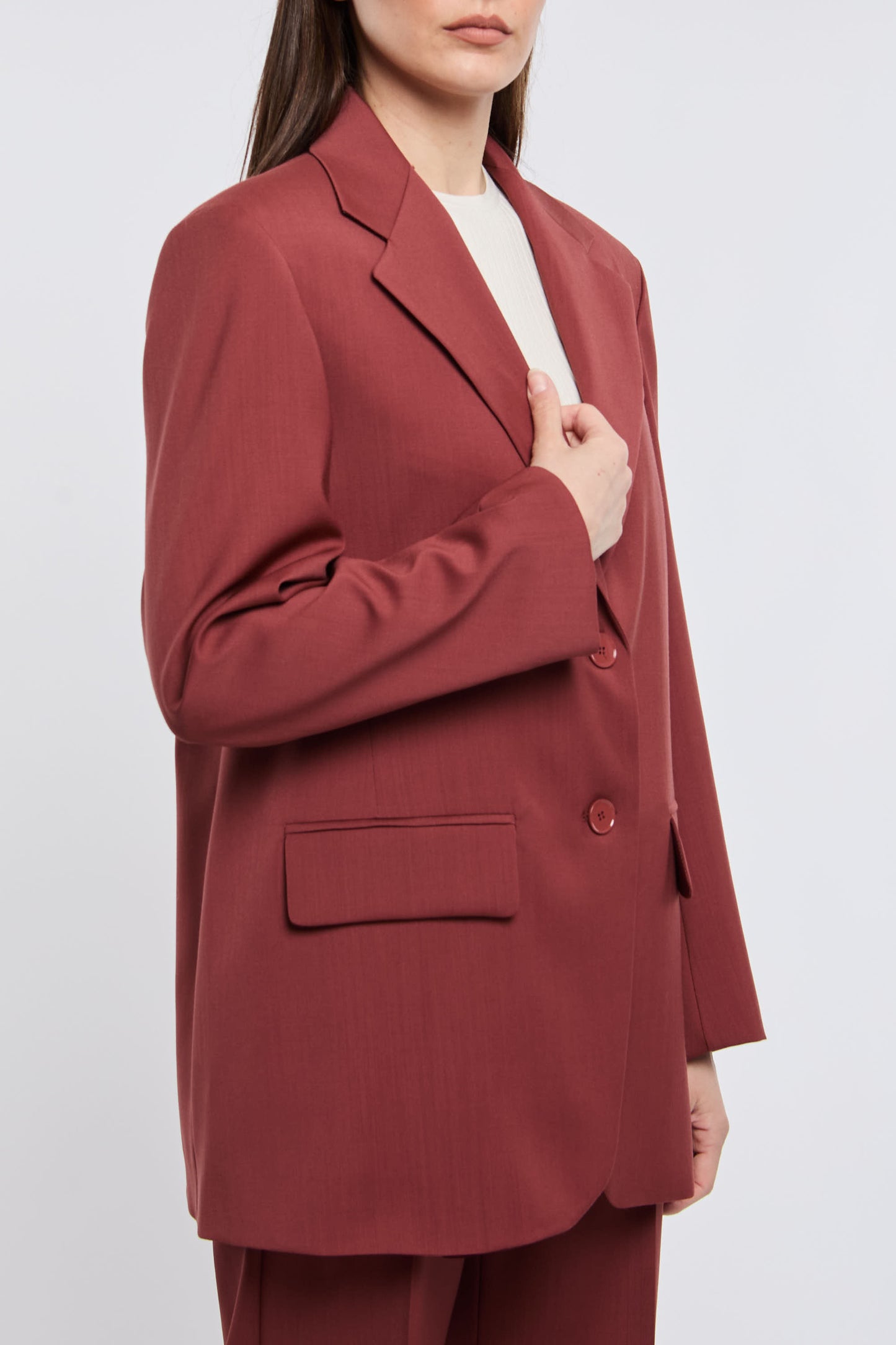 Max Mara Weekend Giacca 100% Wv Rosso Rosso Donna - 4