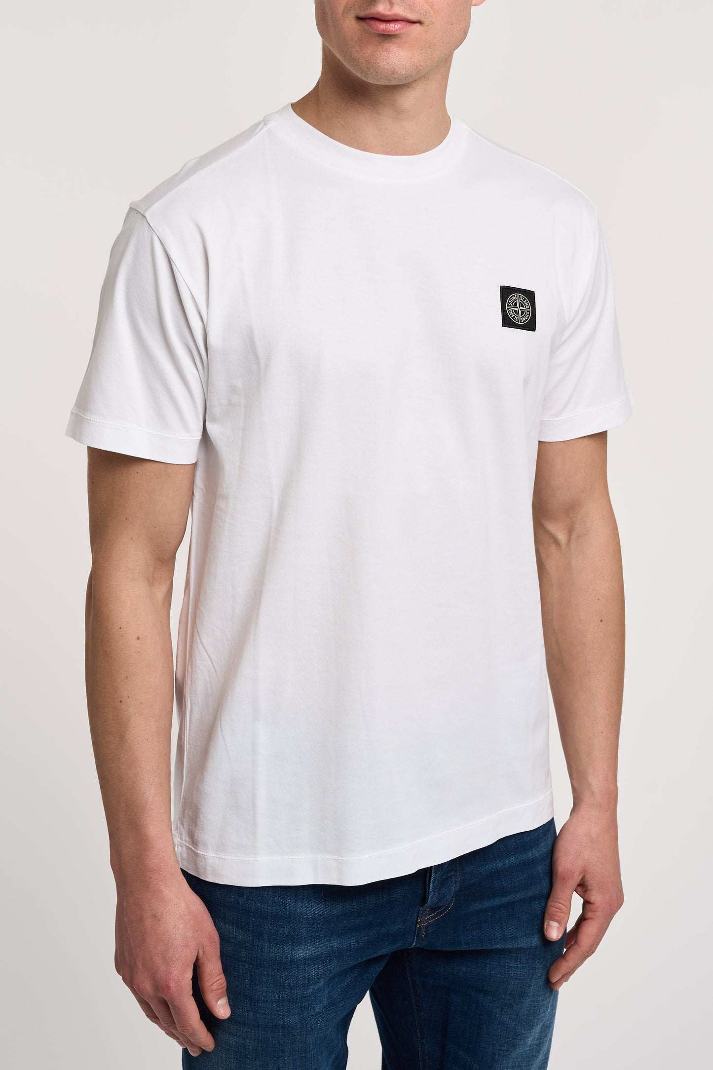  Stone Island T-shirt 100% Co Bianco Bianco Uomo - 3