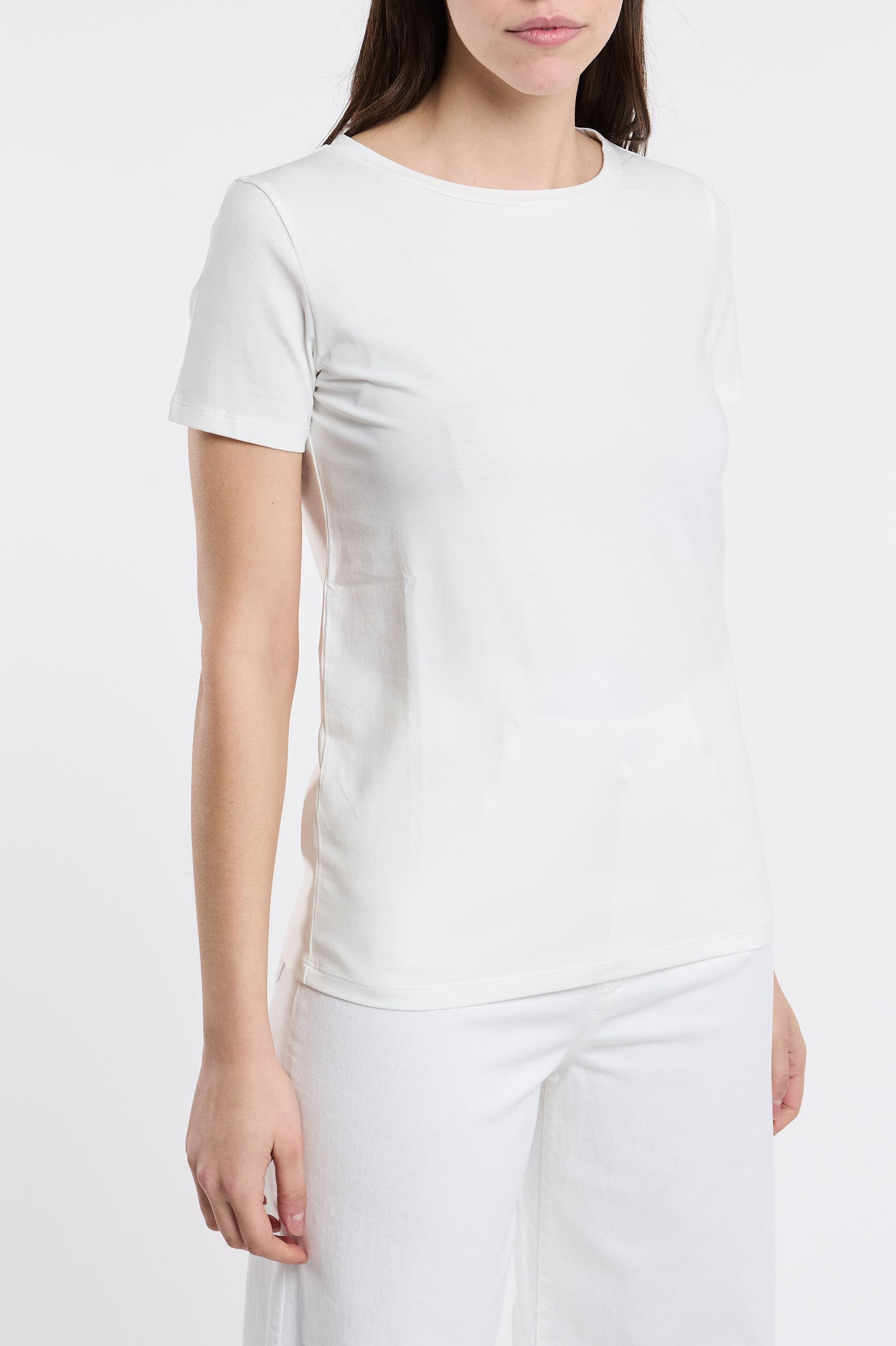  Max Mara Weekend T-shirt Mezza Manica 95% Co 5% Ea Bianco Bianco Donna - 3
