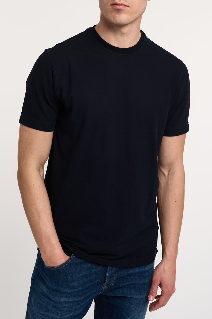  Zanone T-shirt 100% Co Blu Nero Uomo - 3