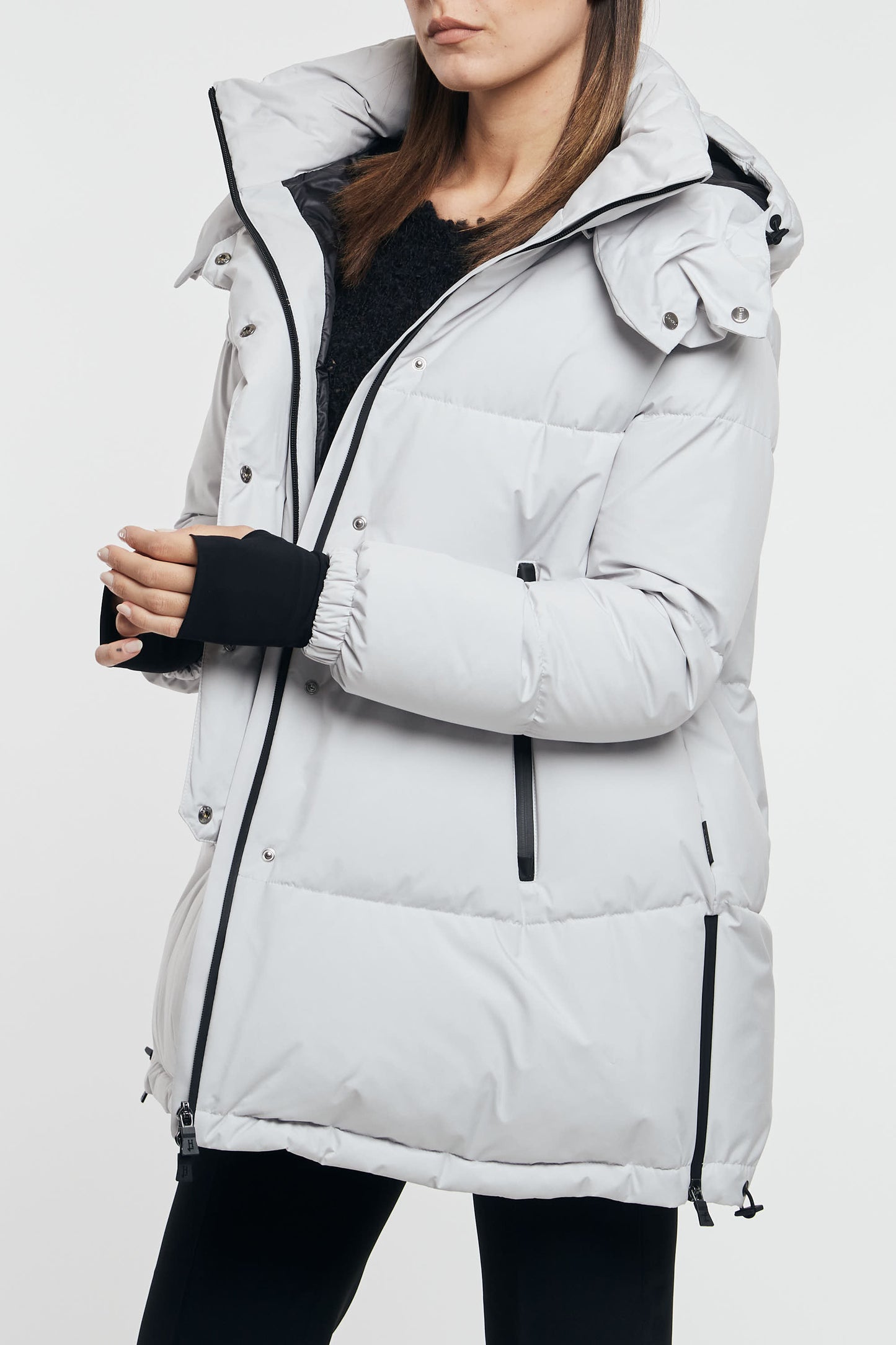 Herno Overcoat With Side Slits White Women Bianco Donna - 3