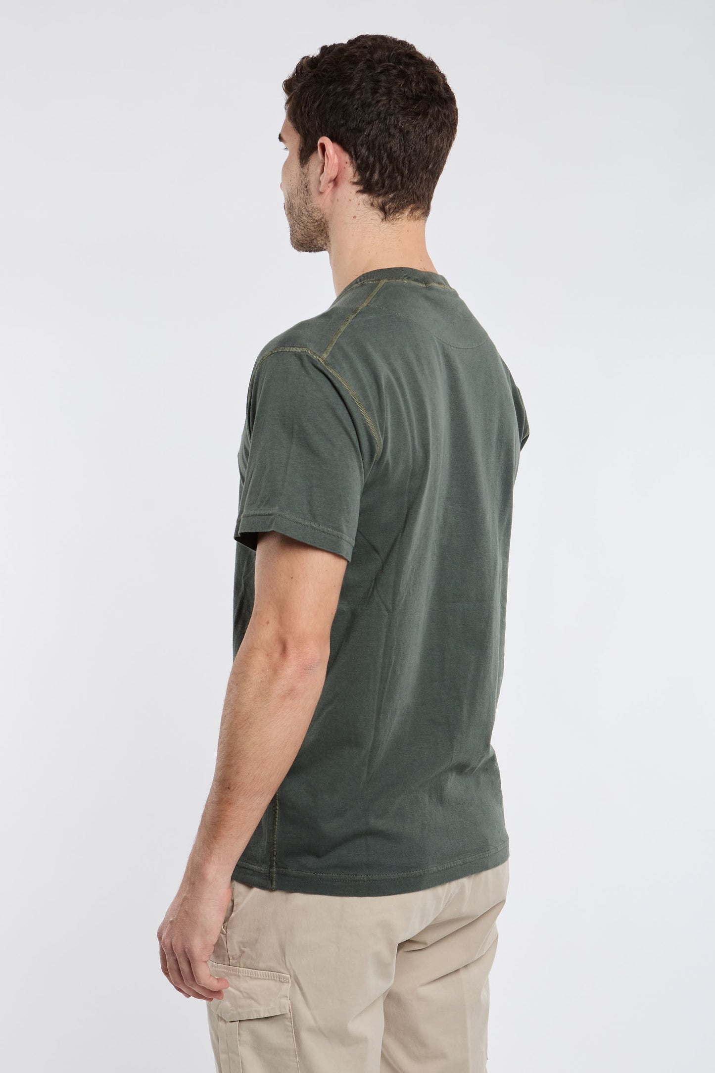  Stone Island T-shirt 100% Co Multicolor Verde Uomo - 4