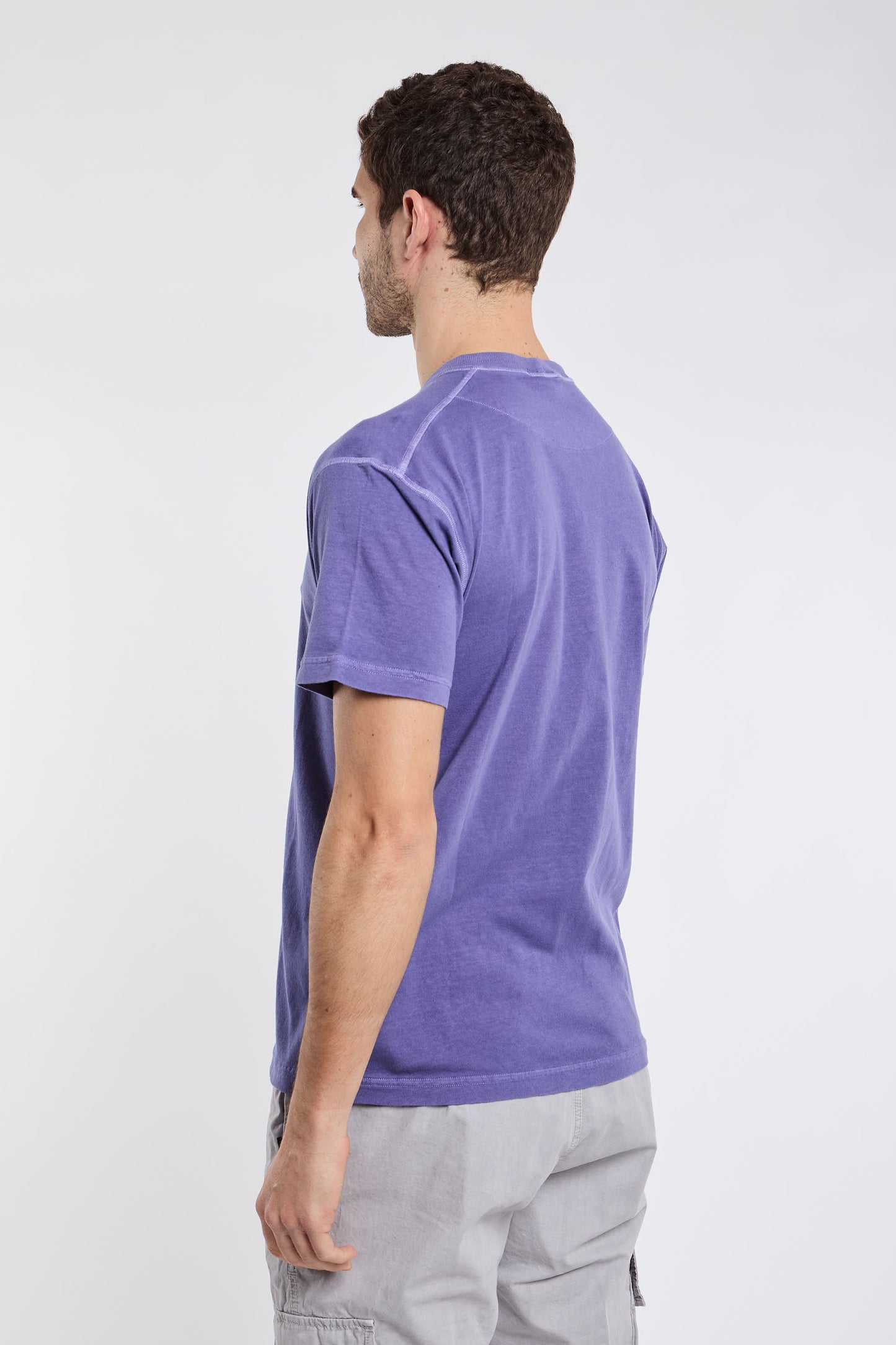  Stone Island T-shirt 100% Co Multicolor Viola Uomo - 3