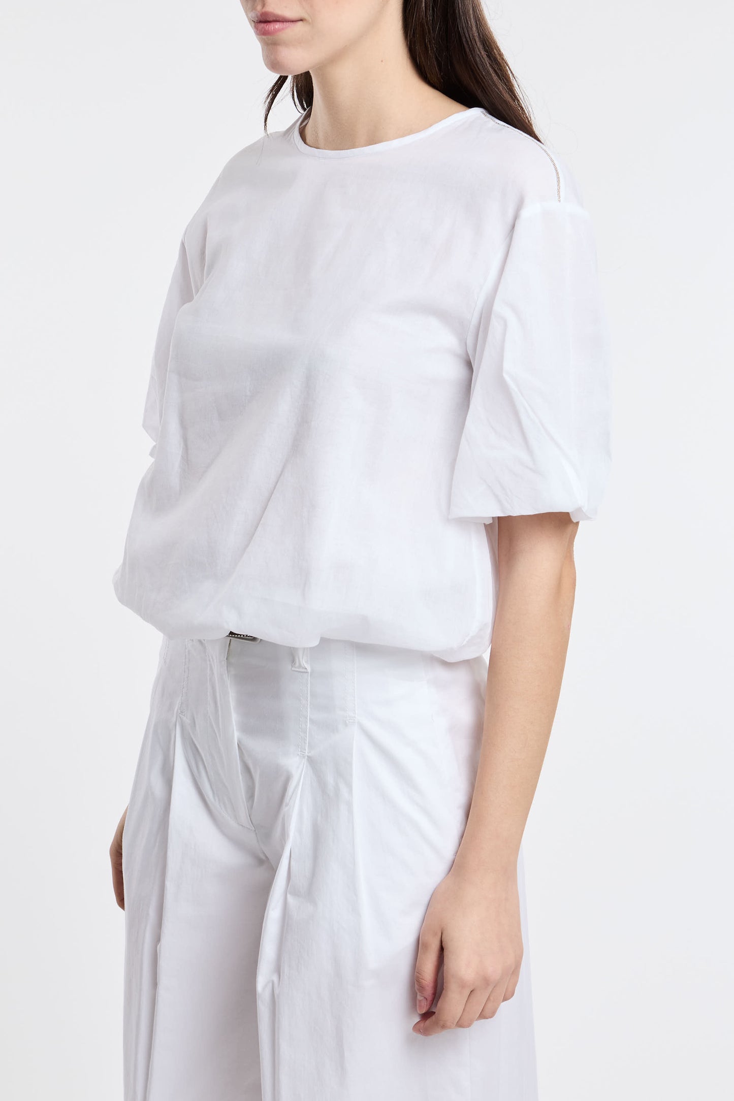  Peserico Camicia Garza Di Cotone Bianco Bianco Donna - 2