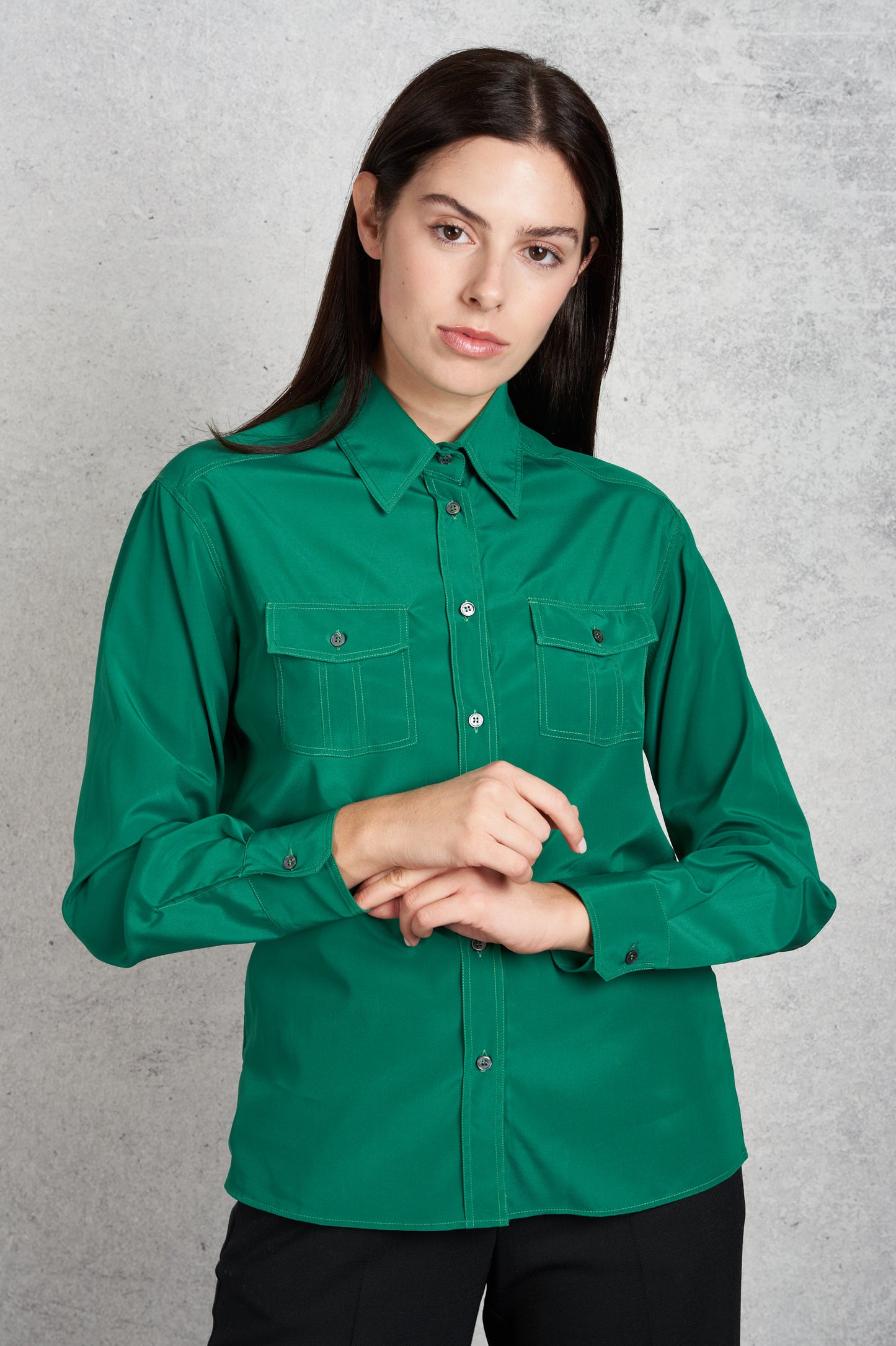  Robert Friedman Camicia Seta Verde Verde Donna - 3