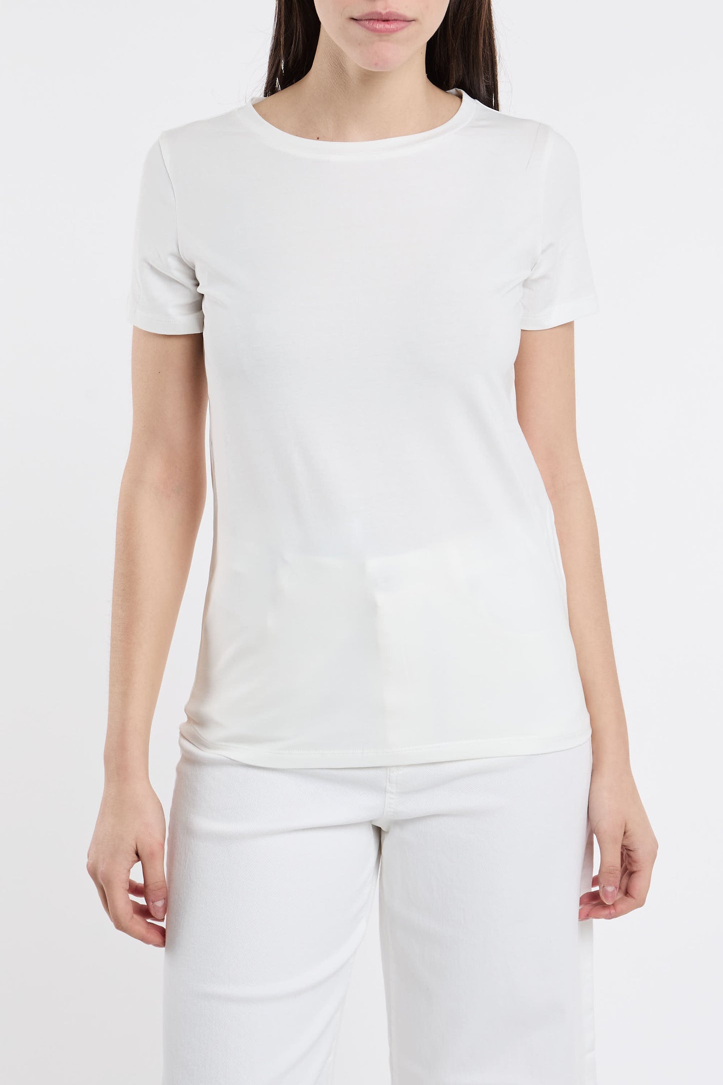  Max Mara Weekend T-shirt Mezza Manica 95% Co 5% Ea Bianco Bianco Donna - 1