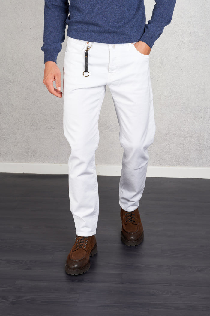Incotex Denim Jeans Bianco Uomo