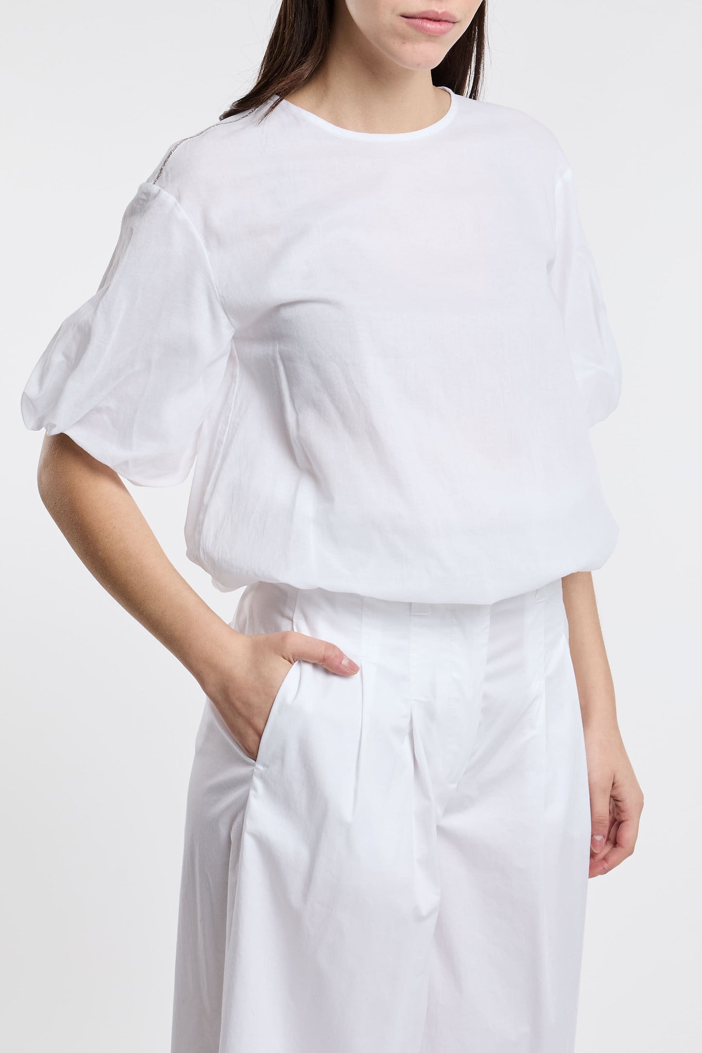  Peserico Camicia Garza Di Cotone Bianco Bianco Donna - 3