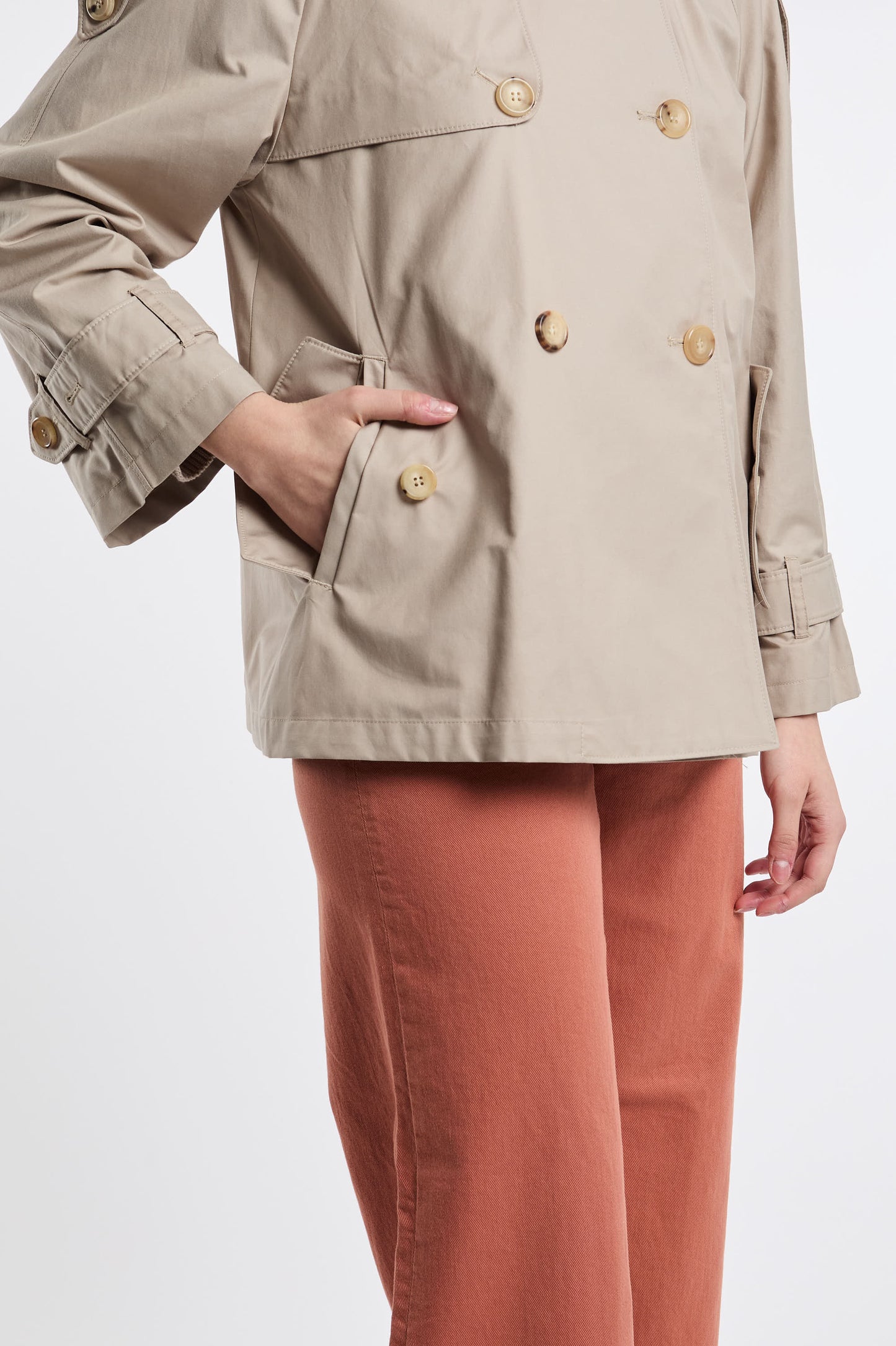  Max Mara The Cube Trench 66% Co 34% Pl Beige Beige Donna - 7