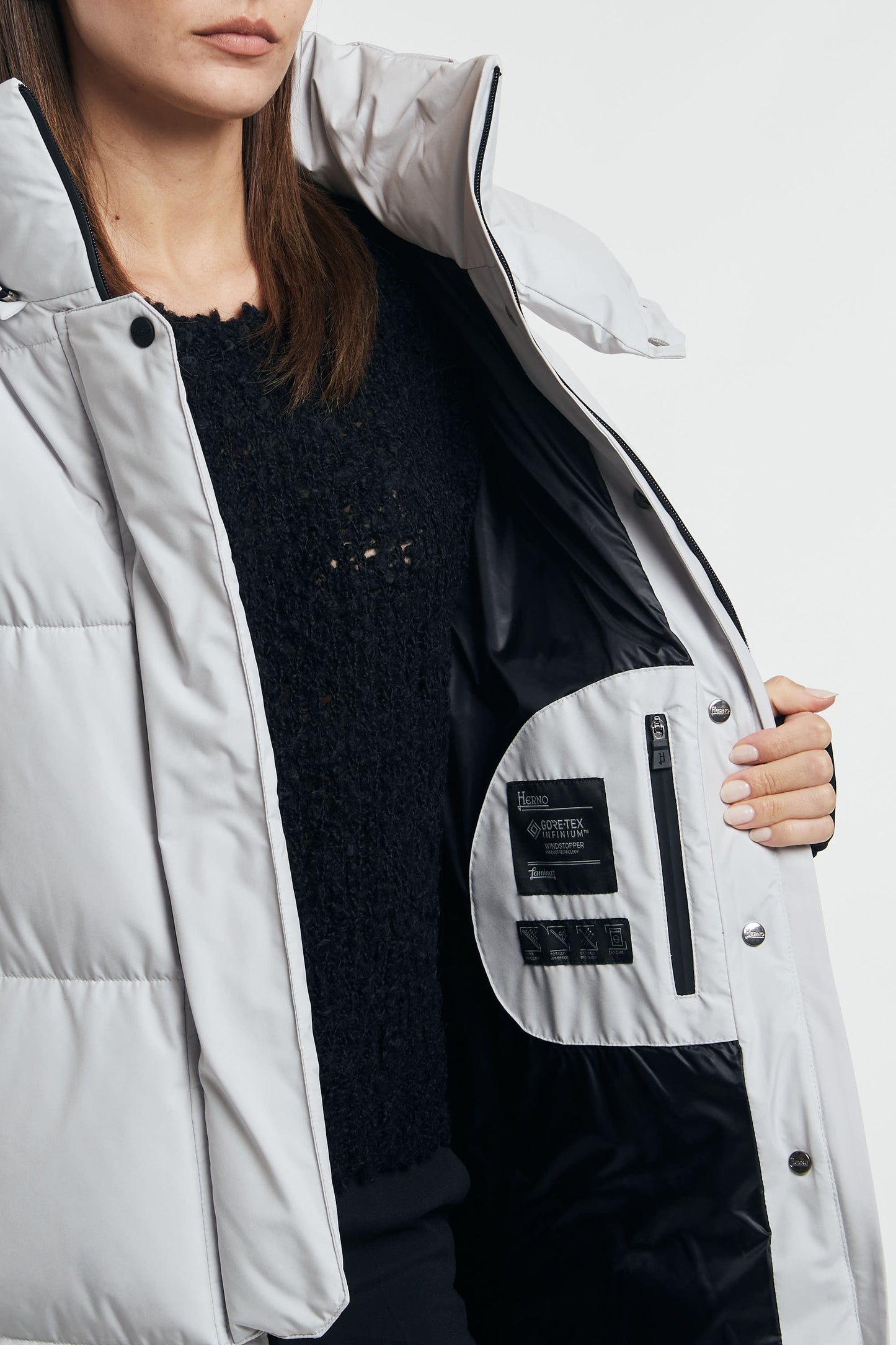 Herno Overcoat With Side Slits White Women Bianco Donna - 9