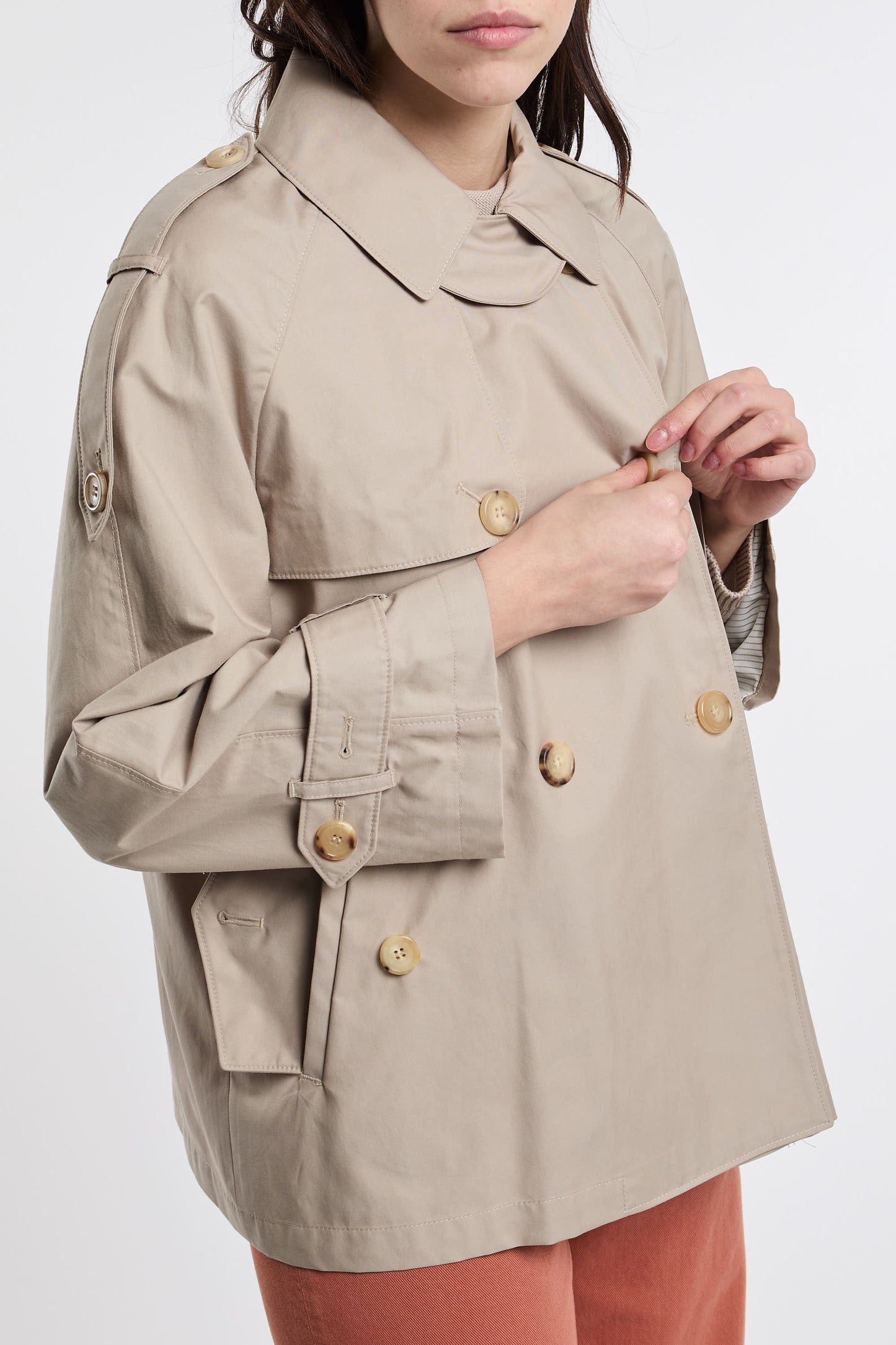  Max Mara The Cube Trench 66% Co 34% Pl Beige Beige Donna - 8