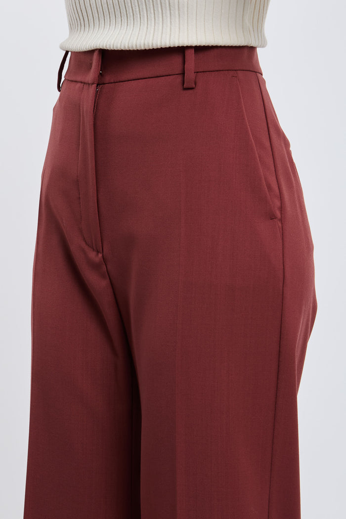  Max Mara Weekend Pantalone 100% Wv Rosso Rosso Donna - 4