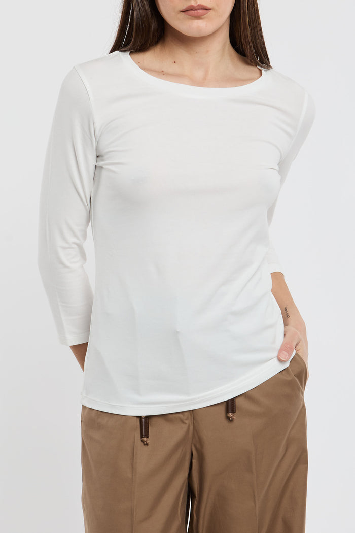  Max Mara Weekend T-shirt 34 In Cotone/elastan Bianco Bianco Donna - 1