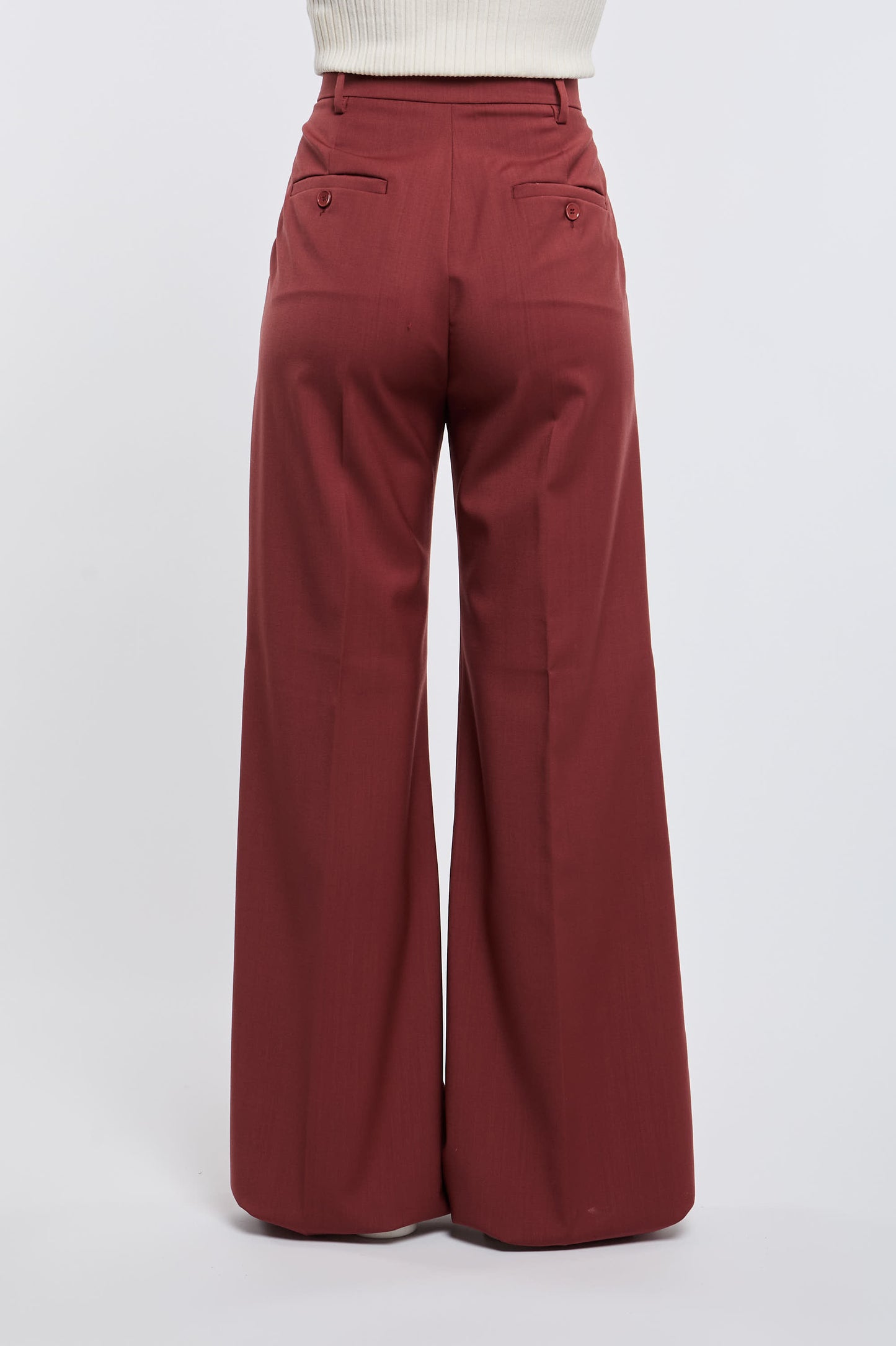  Max Mara Weekend Pantalone 100% Wv Rosso Rosso Donna - 5