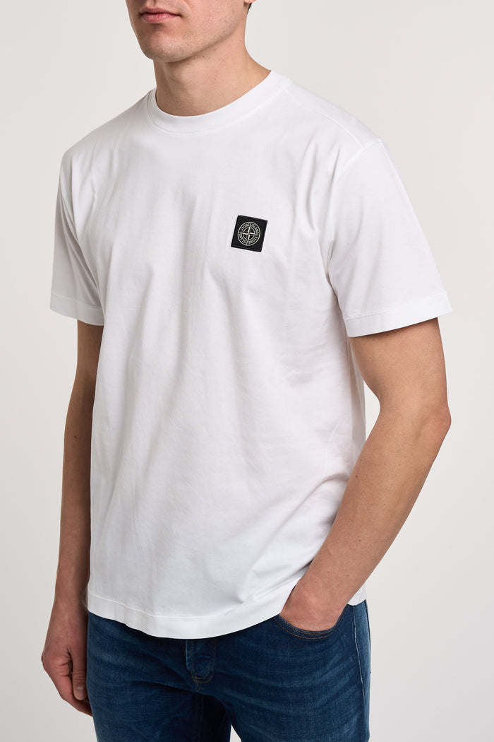  Stone Island T-shirt 100% Co Bianco Bianco Uomo - 2