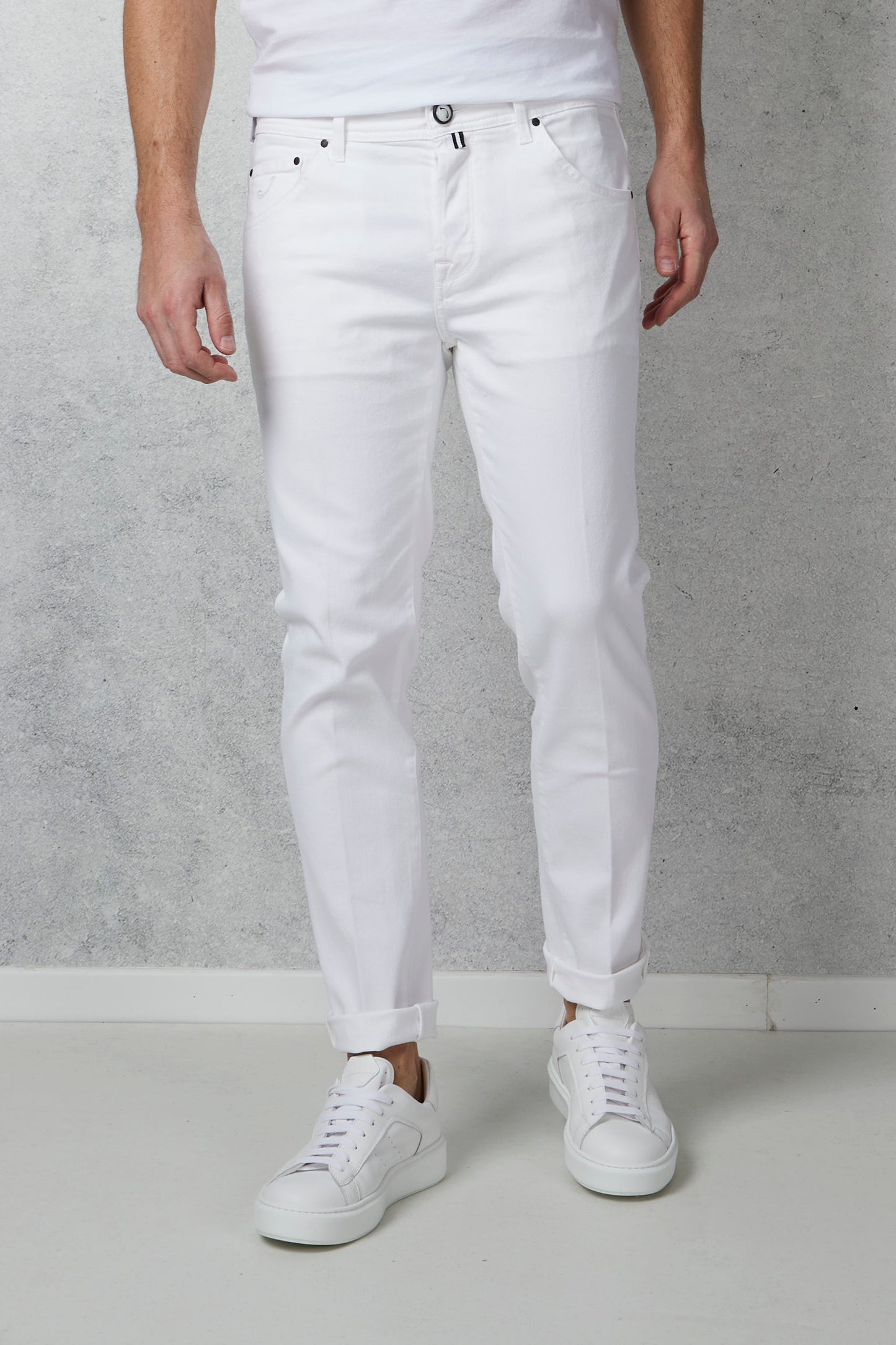  Jacob Cohen X Histores Jeans Pkt Slim Crop/carrot Scot Bianco Bianco Uomo - 1