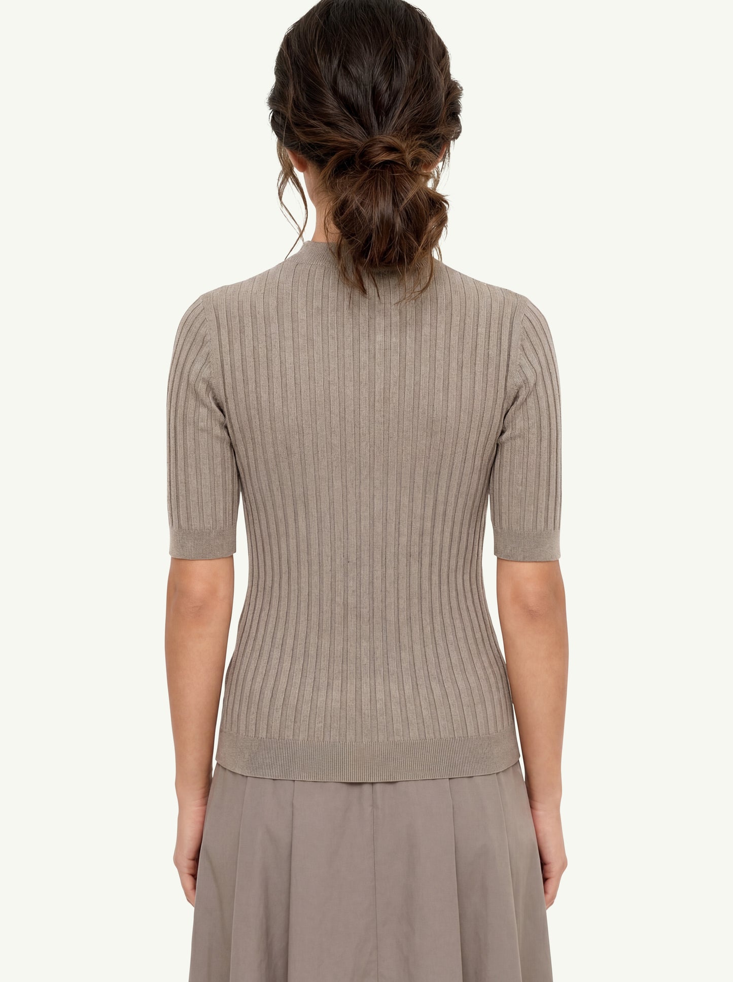  Peserico Maglia Tricot Misto Modal E Lurex Beige - 2