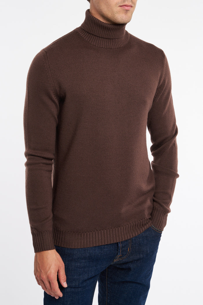  Mauro Ottaviani Turtleneck Sweater In Wv/ws Brown Marrone Uomo - 3