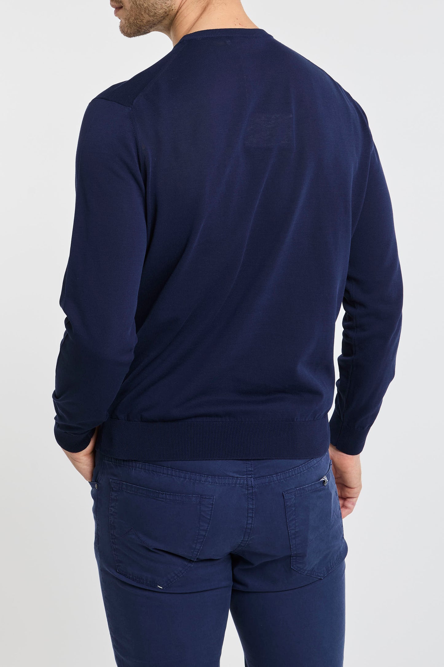  Filippo De Laurentiis Crewneck Sweater 100% Co Multicolor Blu Uomo - 4