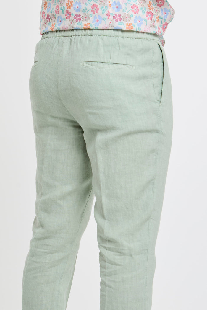  Devore Pantalone Lino Verde Verde Uomo - 6