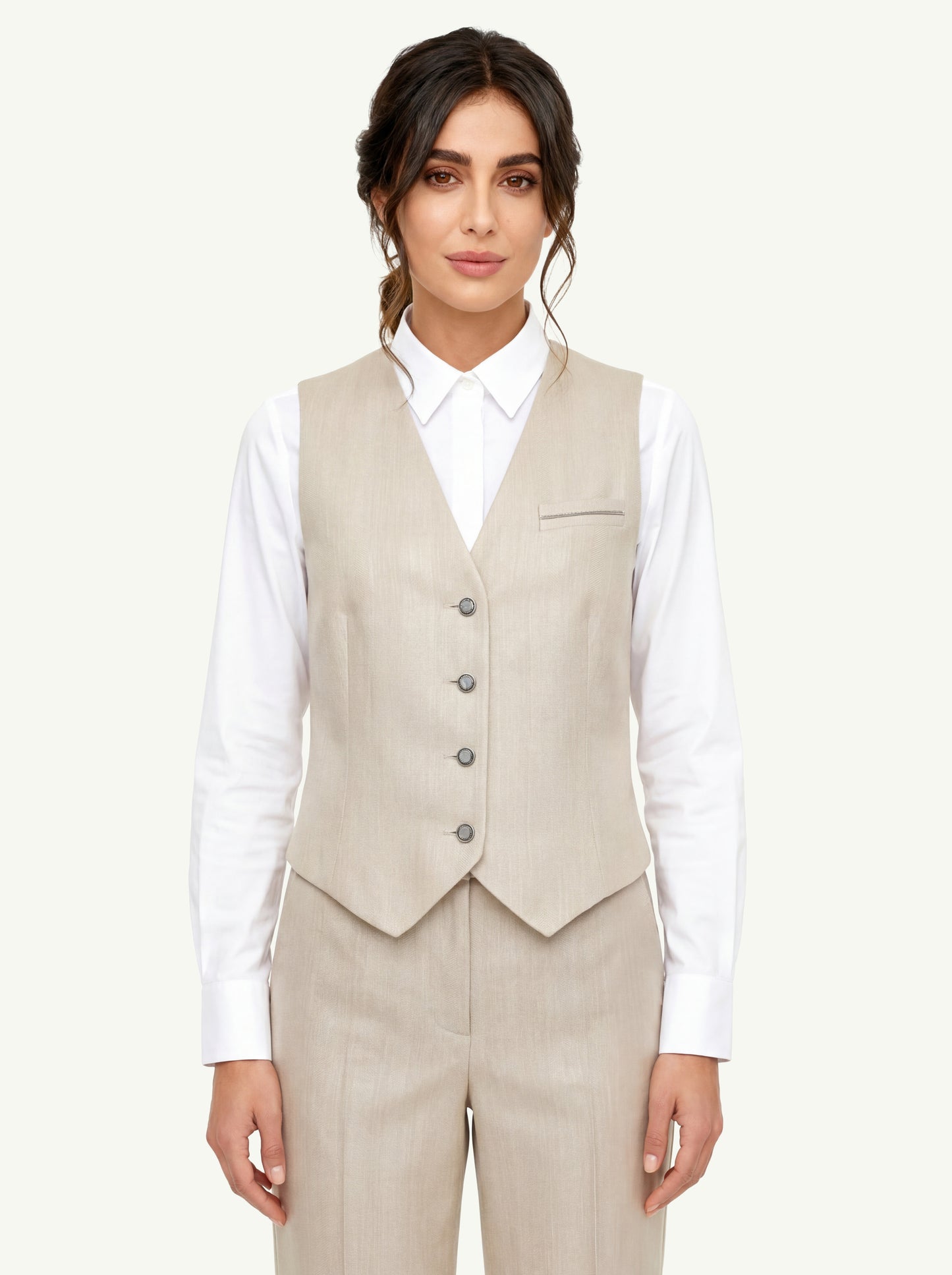  Peserico Gilet Resca Tinto In Filo Beige - 5