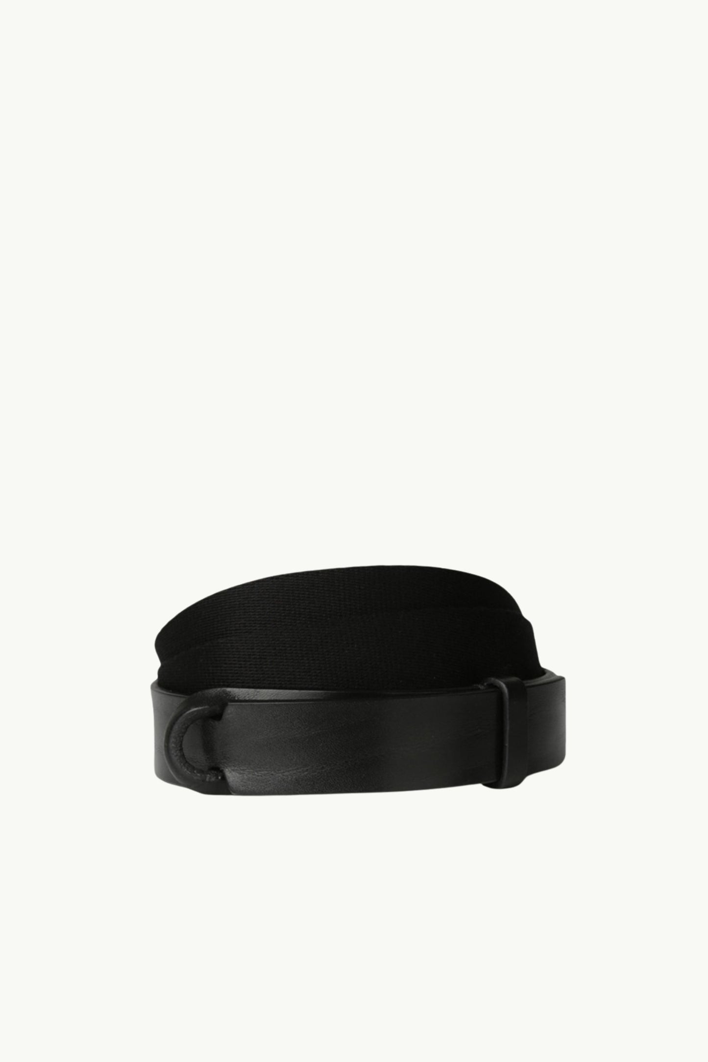  Orciani Cintura Nobuckle Bull Cuoio E Tessuto Nero - 1