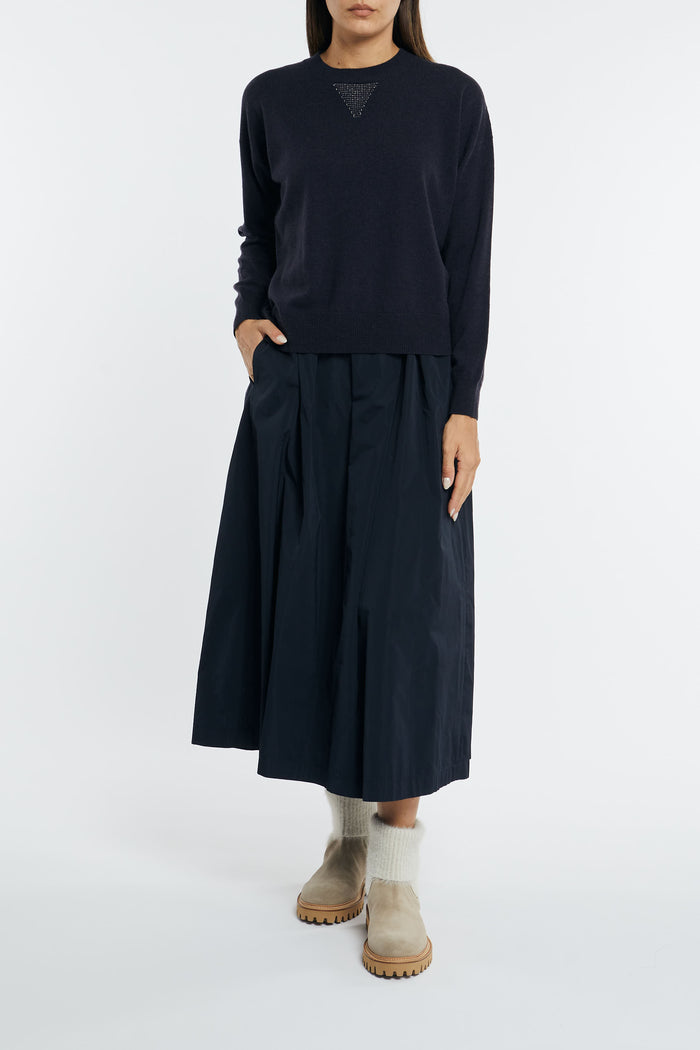  Peserico Maglia Tricot Lana Seta E Cashmere Blu Blu Donna - 1
