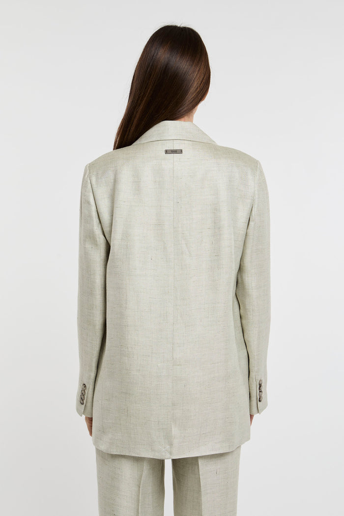  Peserico Double-breasted Linen/viscose Green Jacket Verde Donna - 5