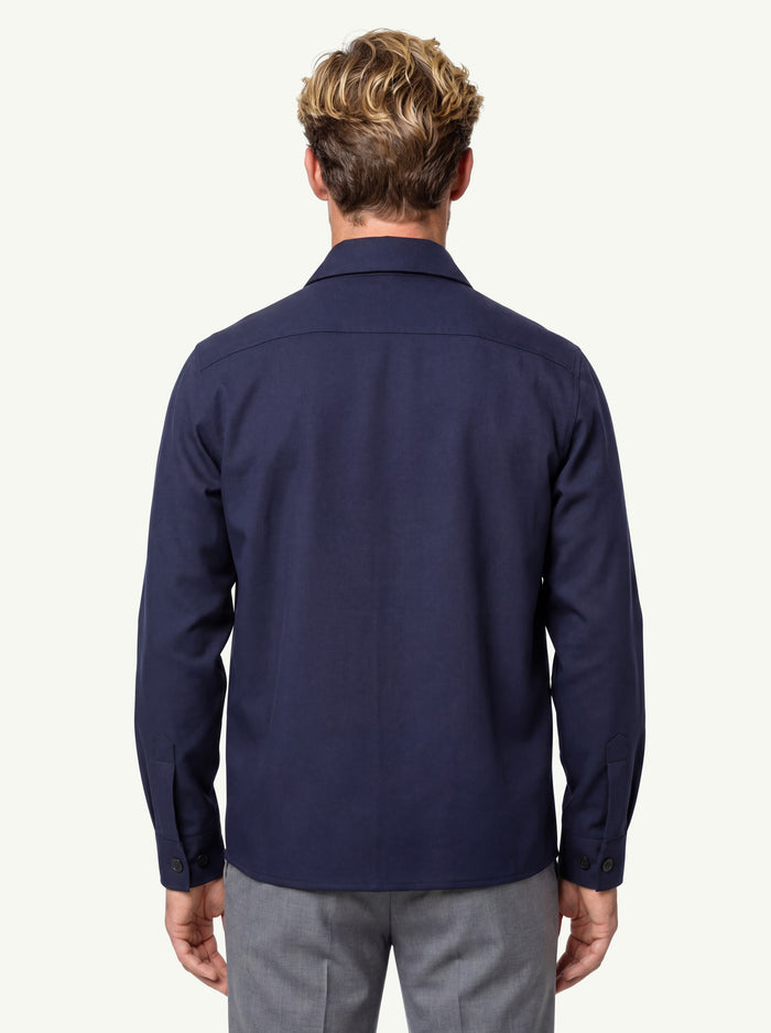  Harris Wharf London Men Shirt Jacket Techno Viscose Blu - 4