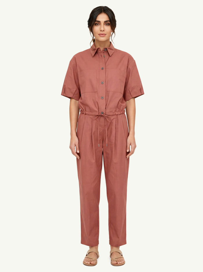  Peserico Camicia Raso Leggero Rosso - 3