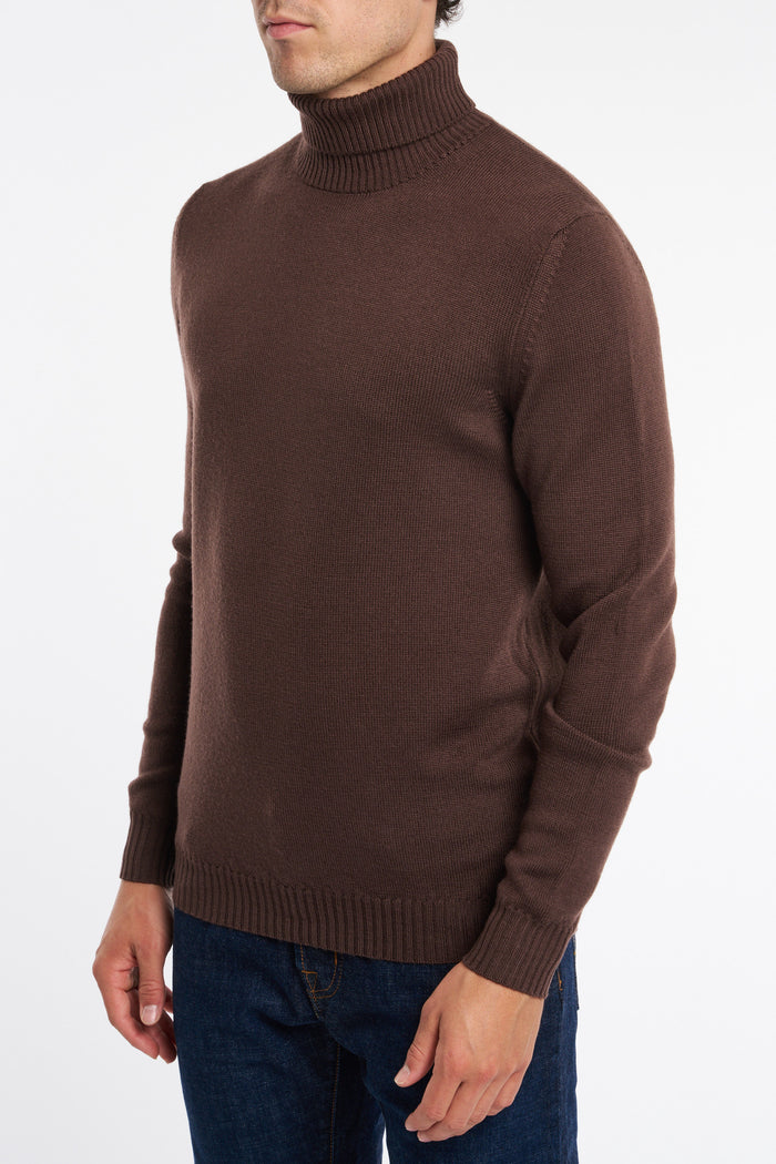  Mauro Ottaviani Turtleneck Sweater In Wv/ws Brown Marrone Uomo - 2