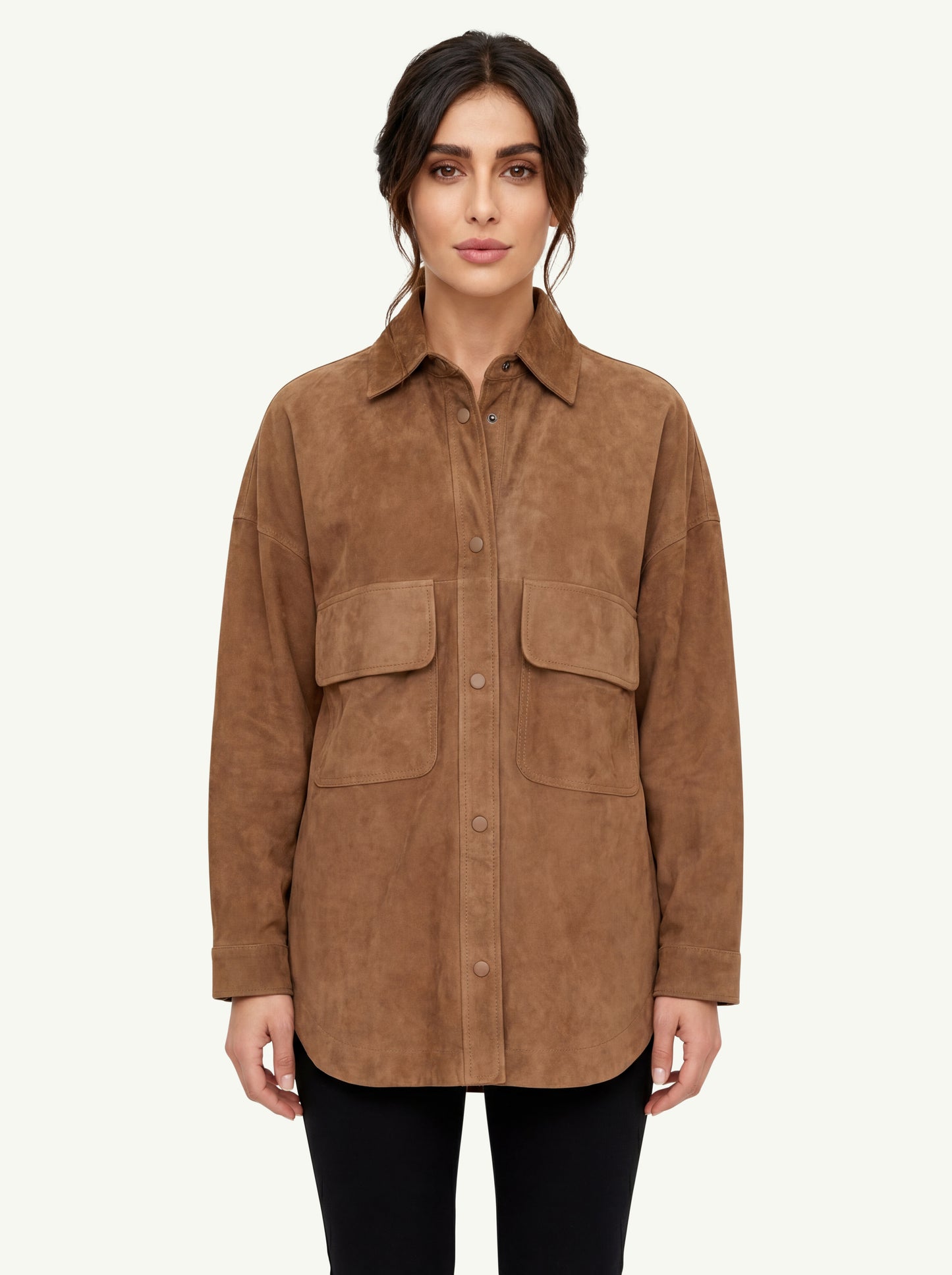  Federica Tosi Giacca/camicia In Vera Pelle Marrone - 1