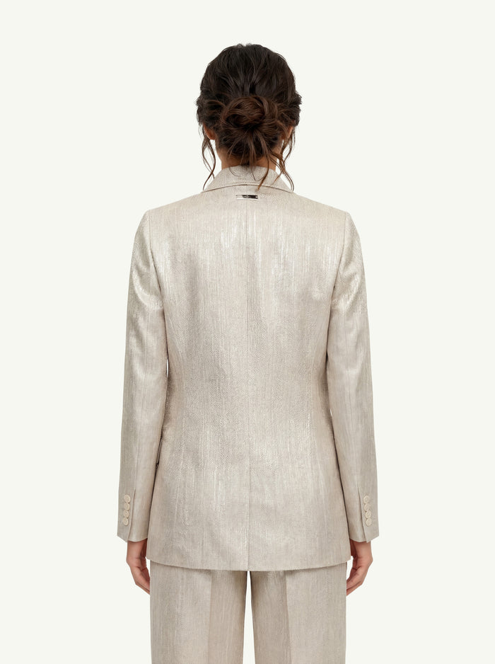  Peserico Blazer Resca Di Lino Beige - 4