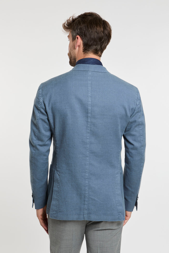  Santaniello Multicolor Jacket In Cotton/linen Blend Azzurro Uomo - 6