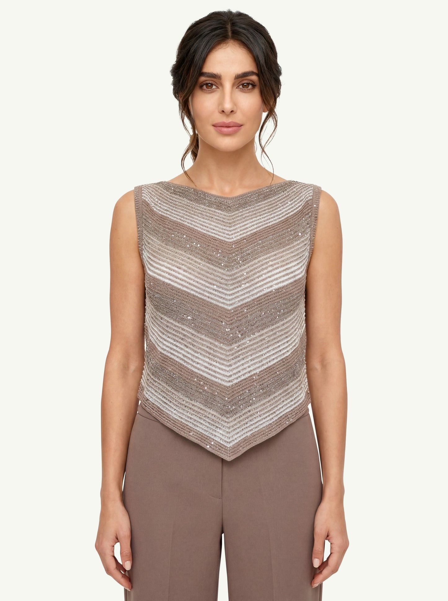  D.exterior Top Corto Degrade Marrone - 1