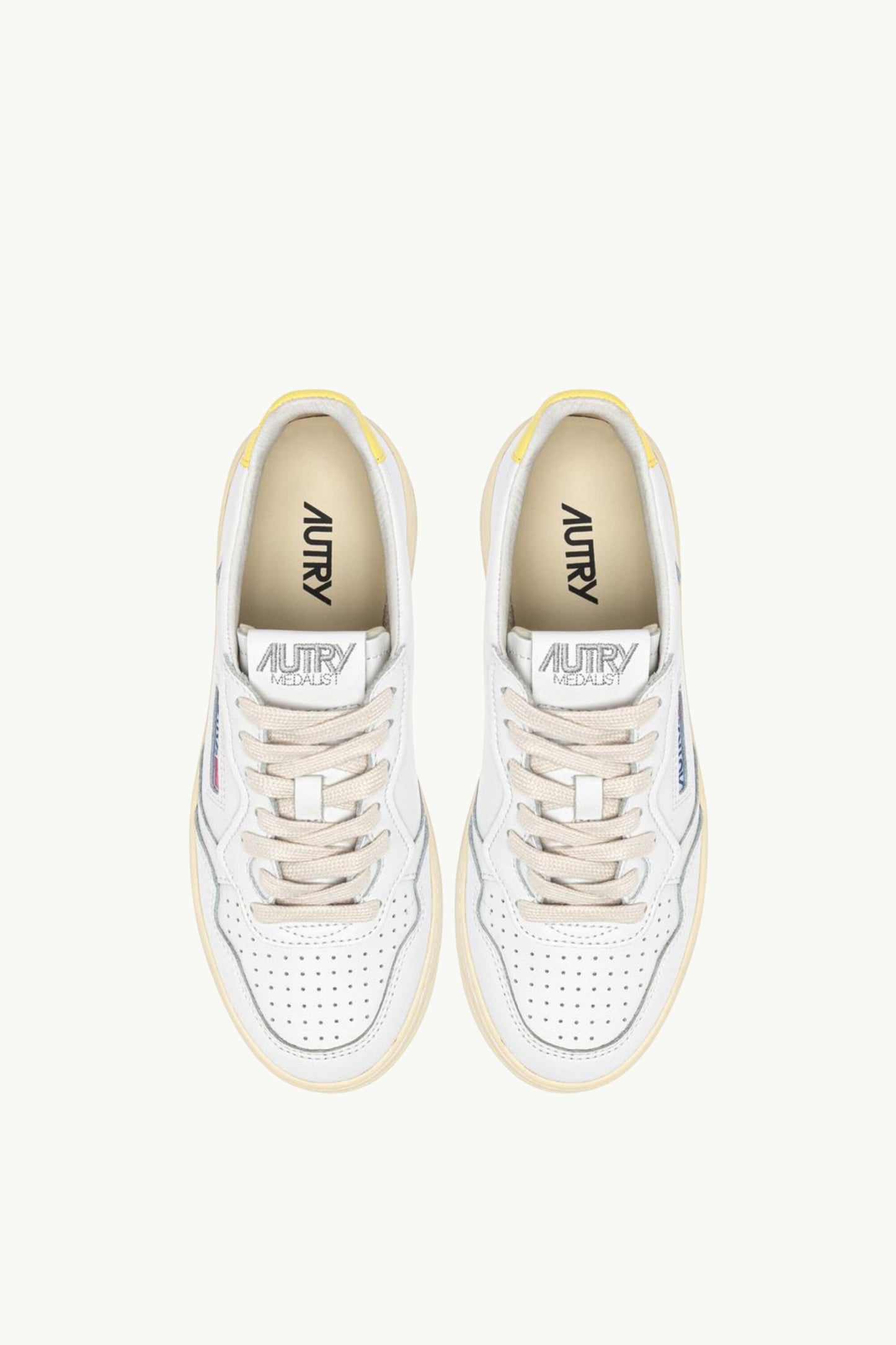  Autry Medalist Low Wom Leat Leat Bianco - 4