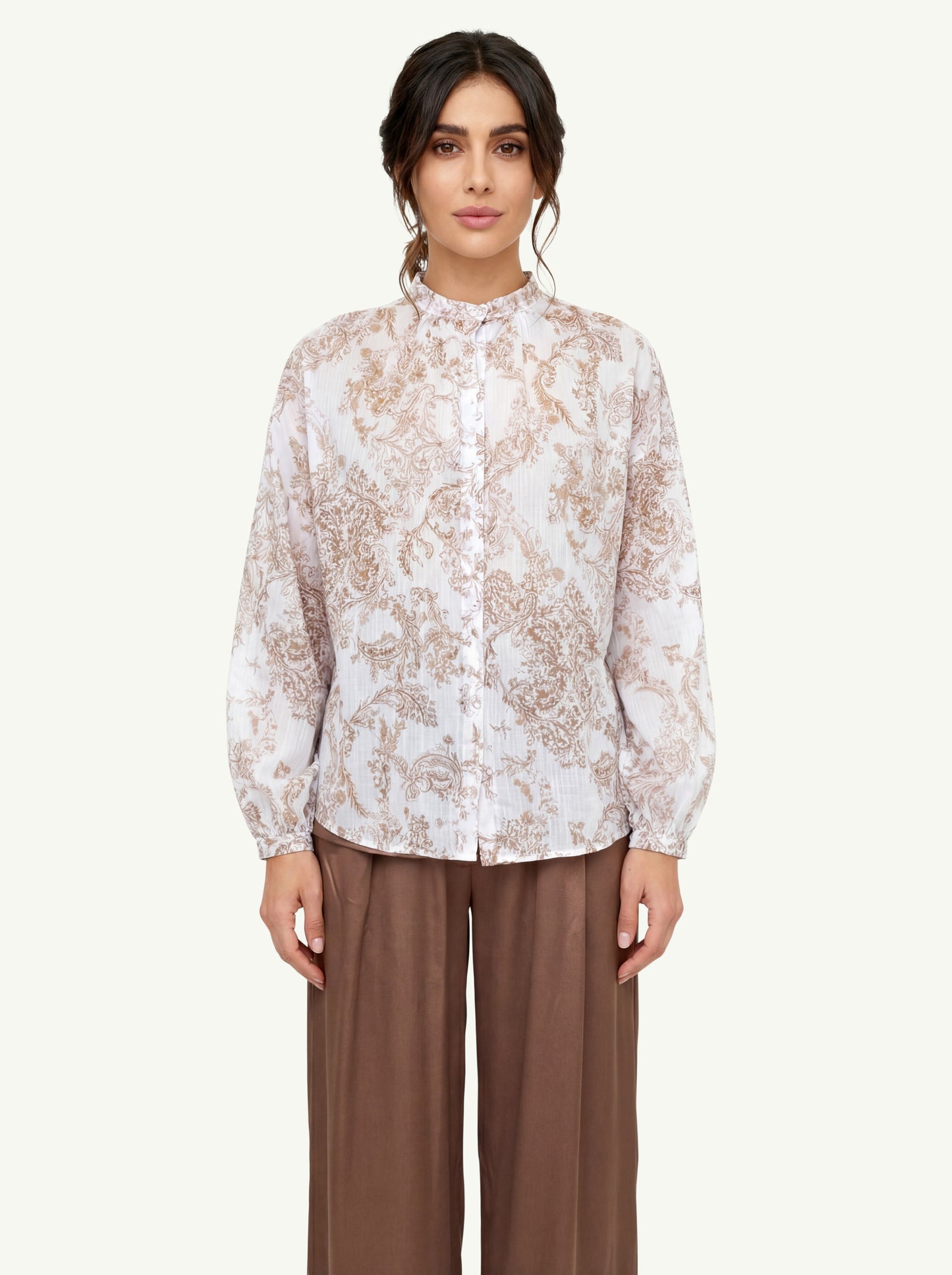  Forte_forte Camicia Bohemienne Voile Nontiscordardime Grigio - 3