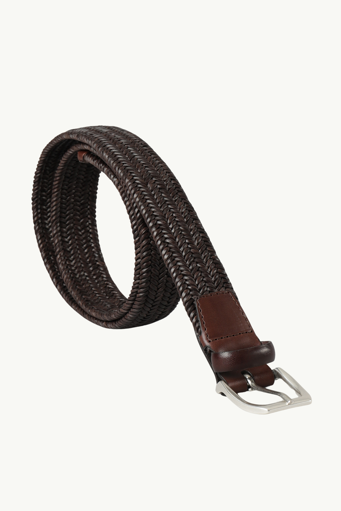 Orciani Cintura Intrecciata Wide Pelle Marrone Uomo-2