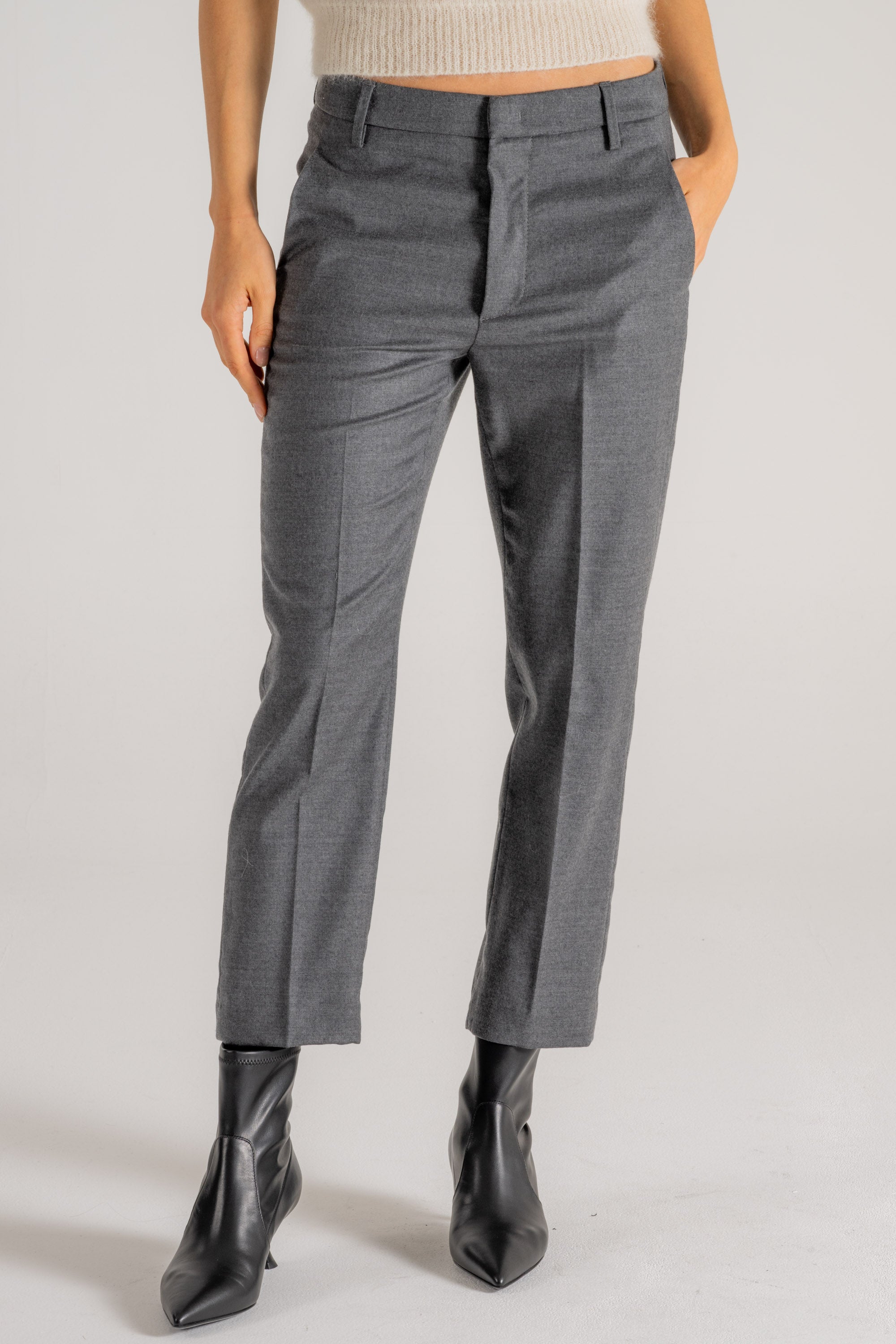 パンツ DONDUP NIMA ZIP (51182) Dondup Pantalone Nima Zip Grigio Donna » Modamica